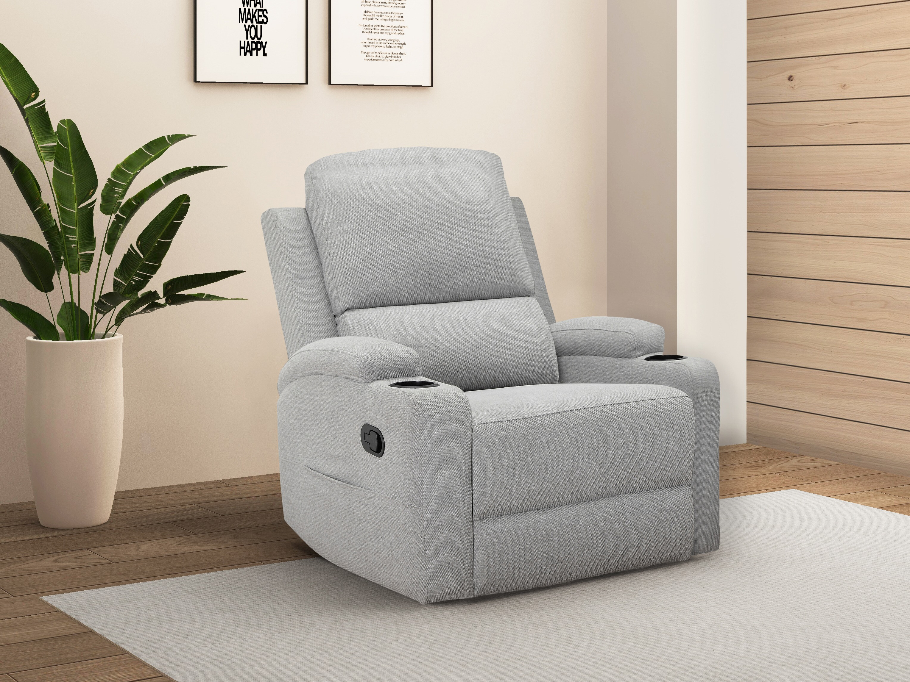 Fotoliu recliner Denton 1565 (Gri deschis)