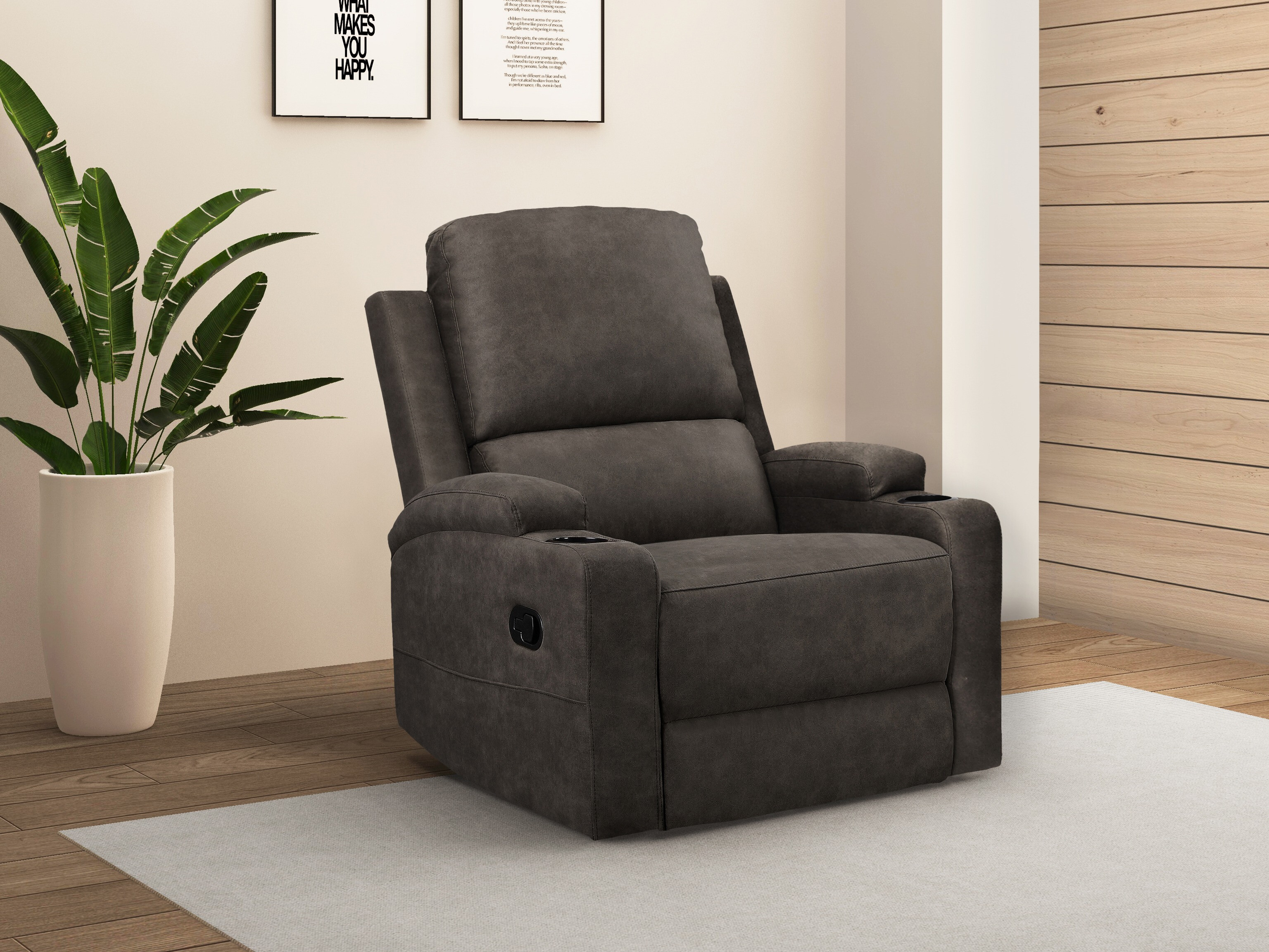 Fotoliu recliner Denton 1565 (Gri inchis)