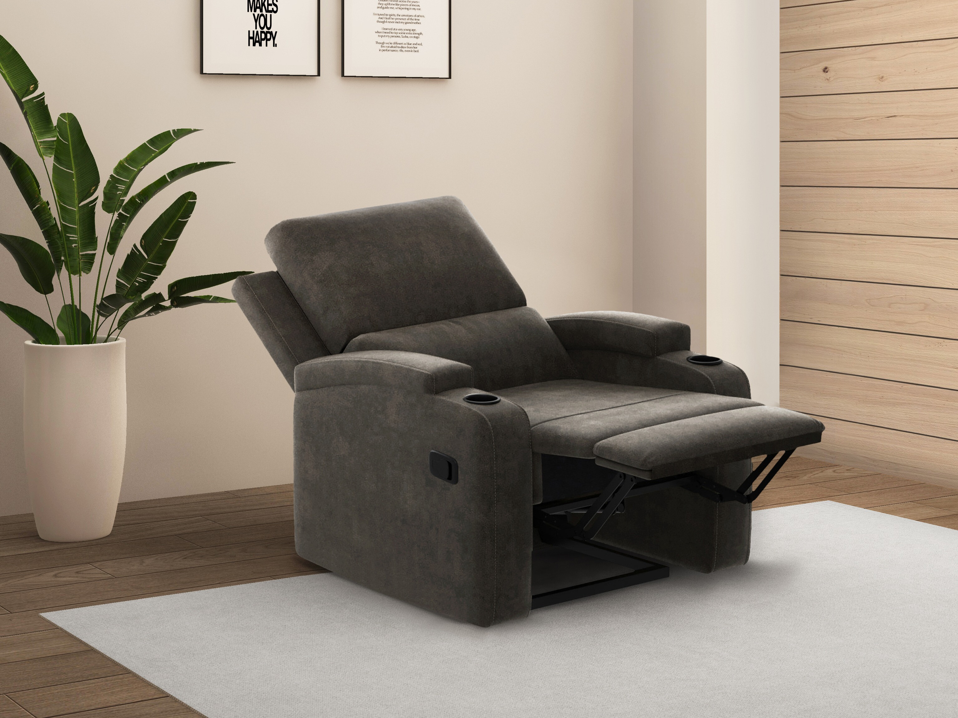 Fotoliu recliner Denton 1565 (Gri inchis)