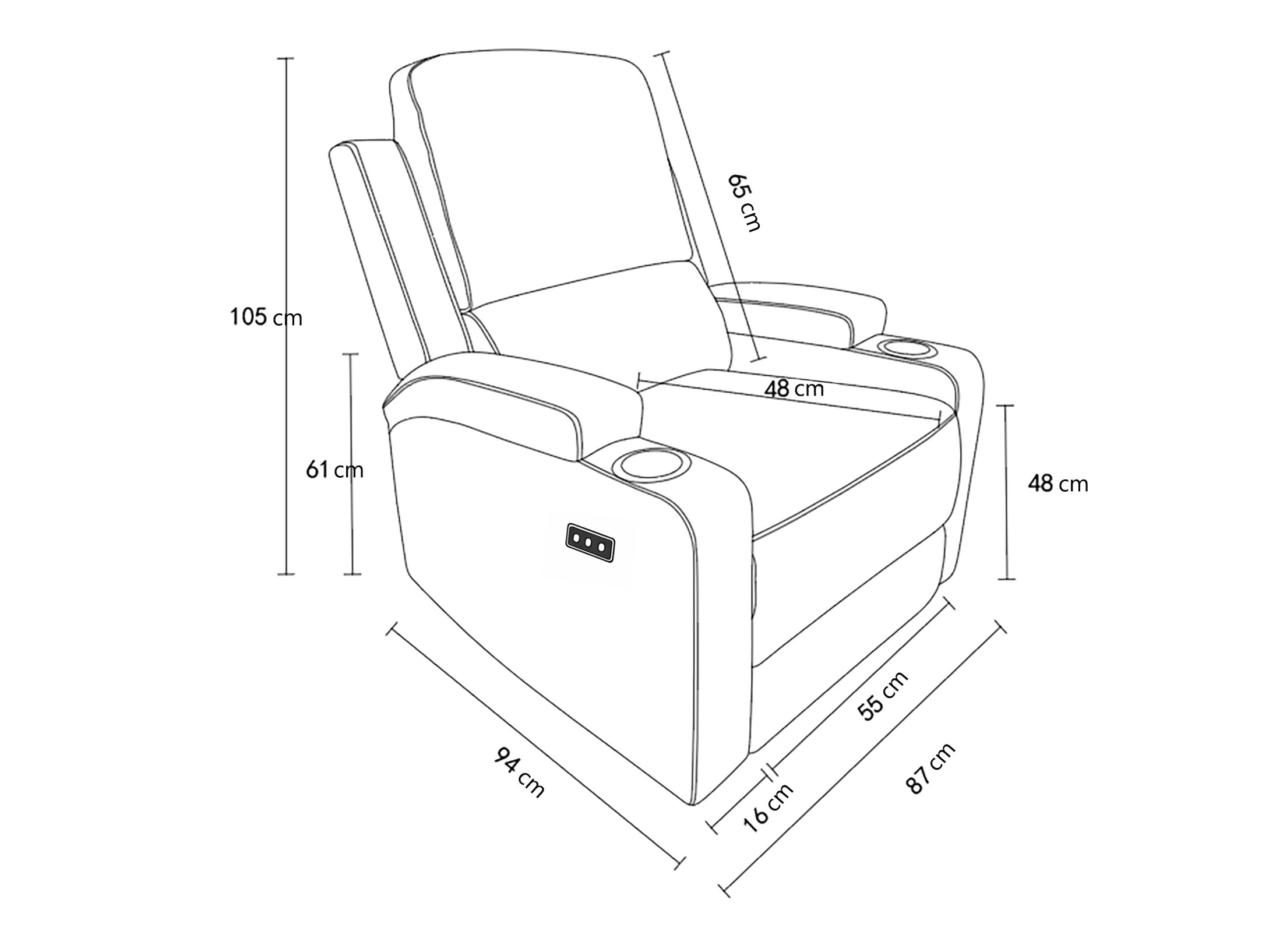 Fotoliu recliner Denton 1565 (Taupe)