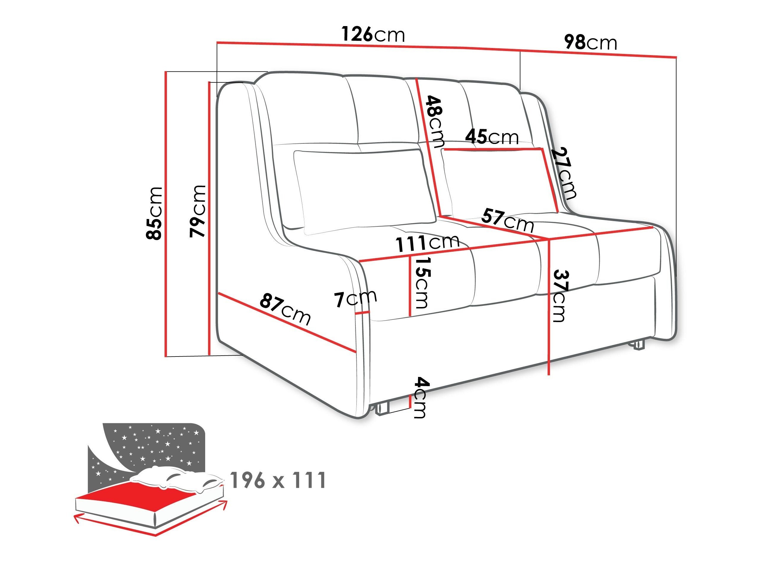 Canapea extensibilă Columbus 255 (Sereno 695)
