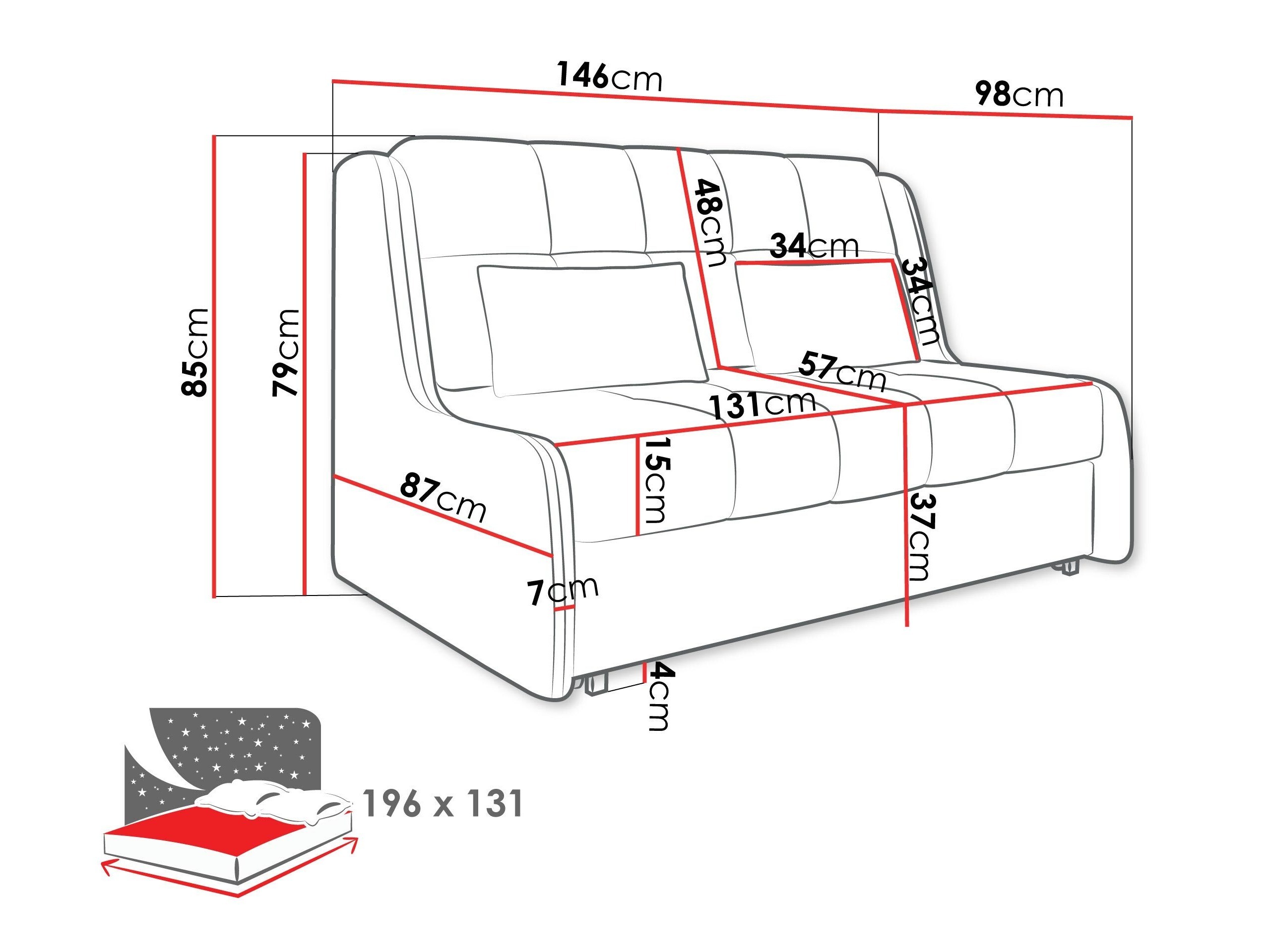 Canapea extensibilă Columbus 256 (Sereno 682)
