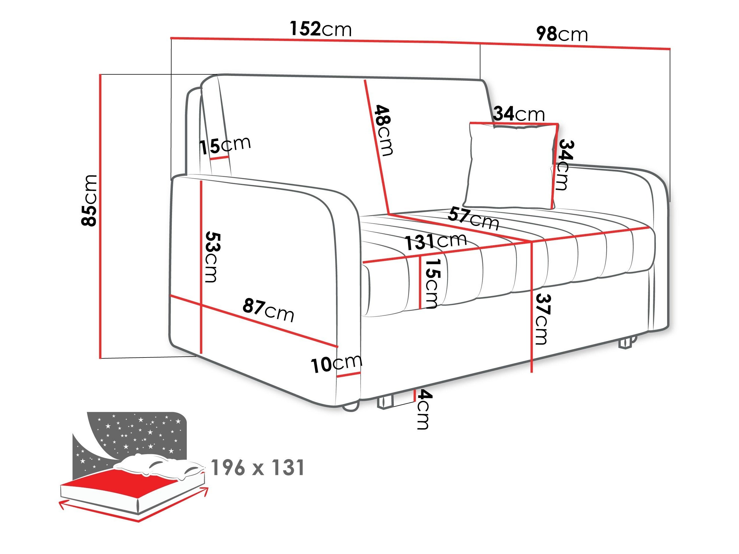 Canapea extensibilă Columbus 260 (Polo 889)