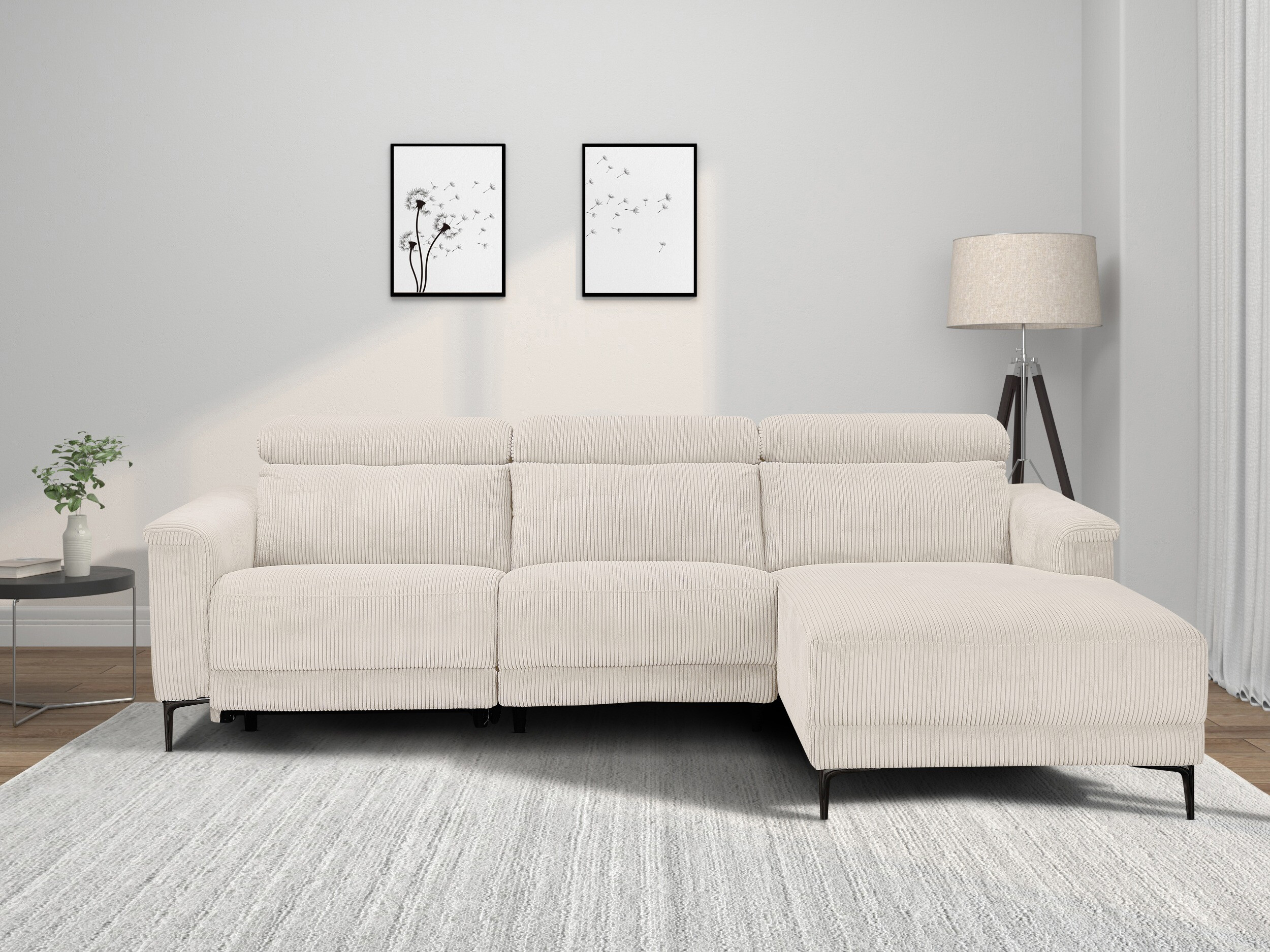 Colțar cu recliner Evamare 105 (Crem)