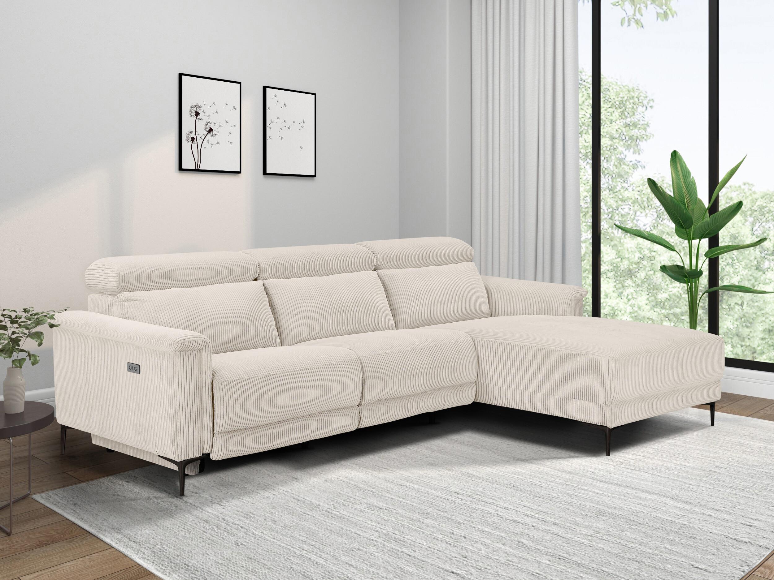 Colțar cu recliner Evamare 105 (Crem)