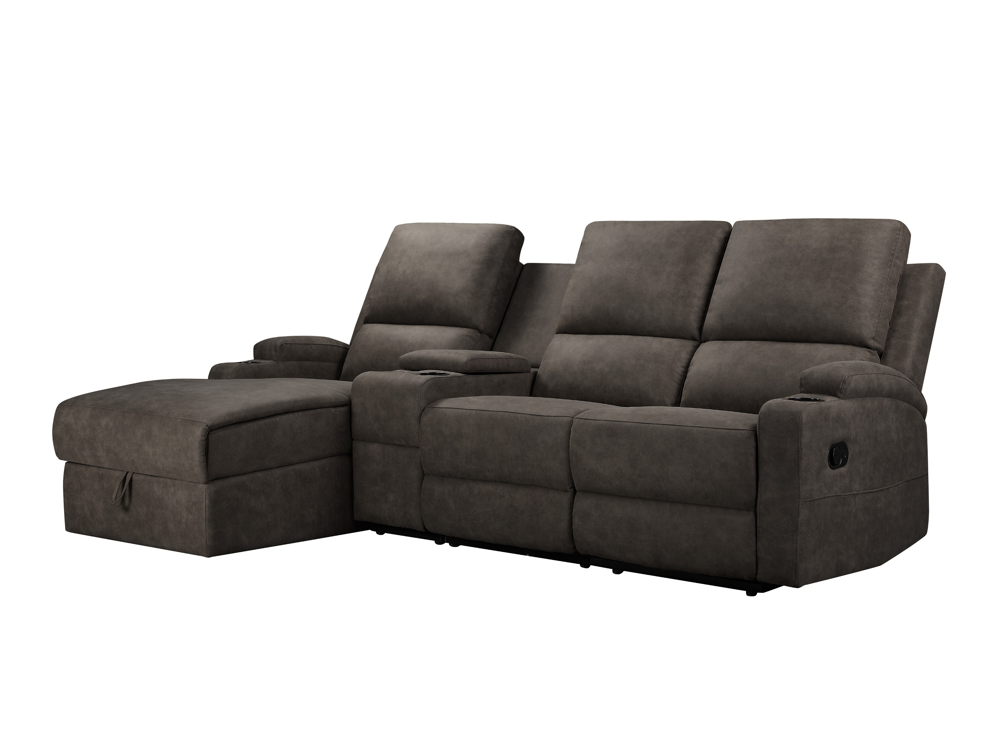 Colțar cu recliner Denton 1368 (Maro închis)
