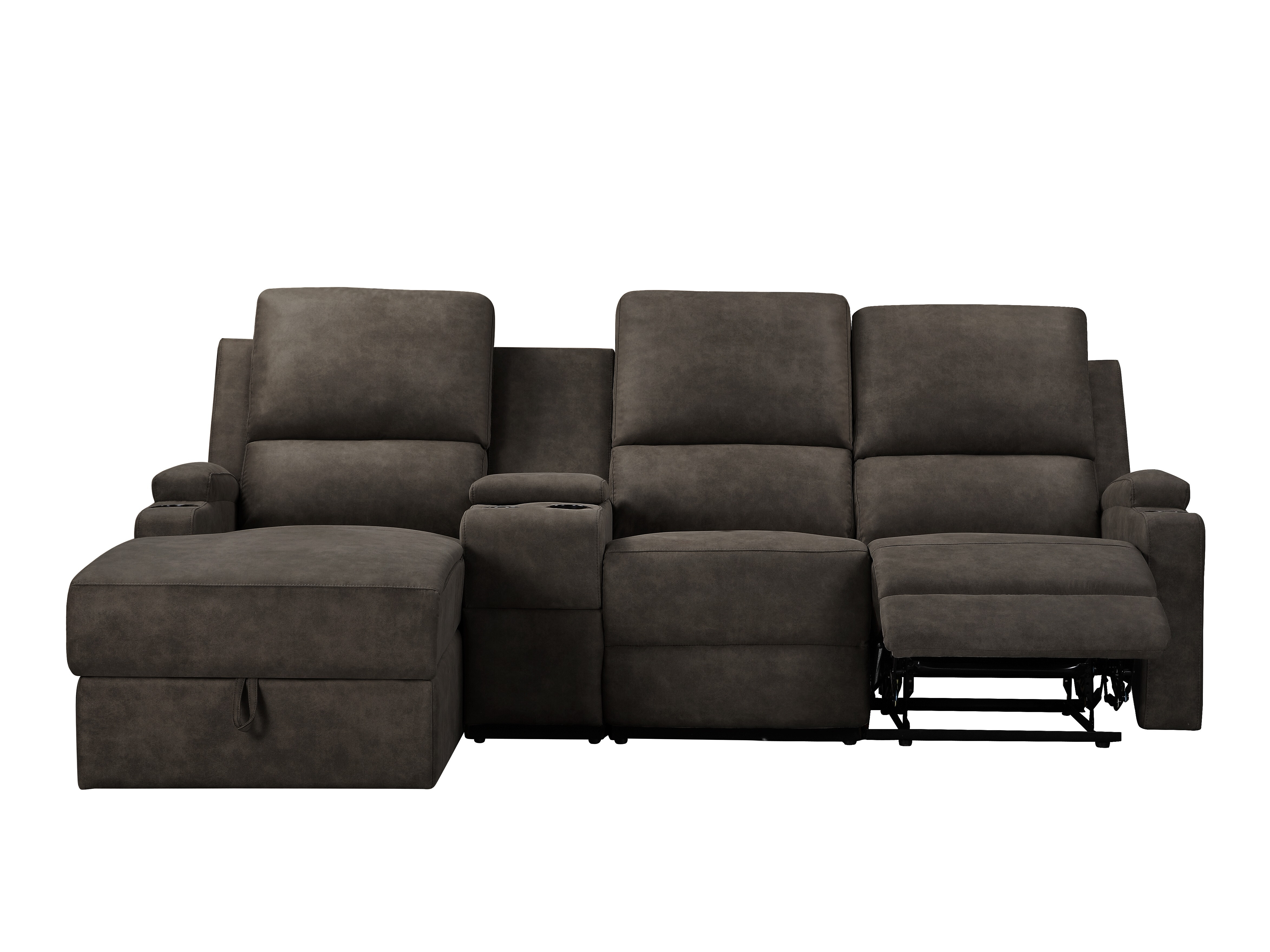 Colțar cu recliner Denton 1368 (Maro închis)