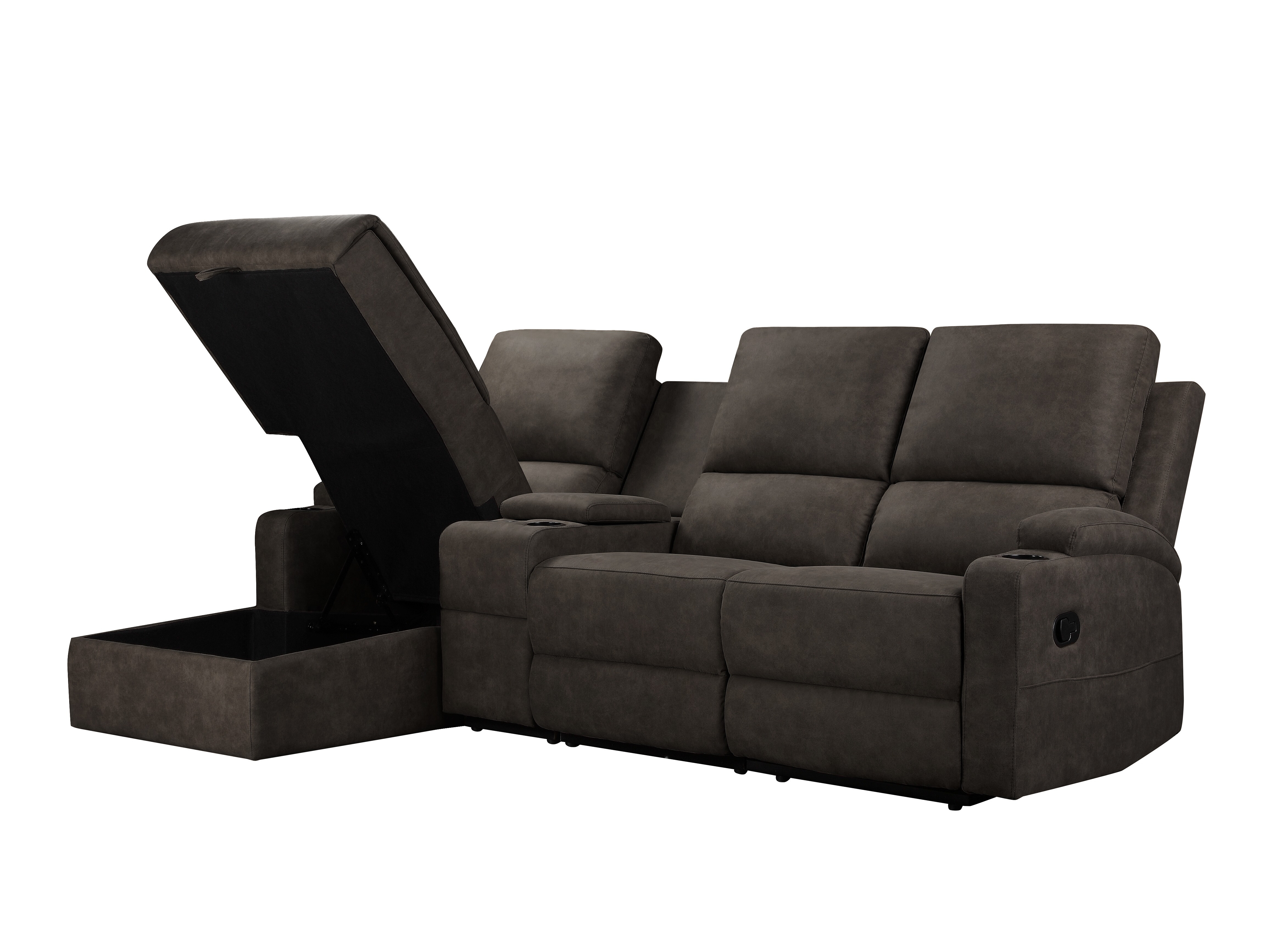 Colțar cu recliner Denton 1368 (Maro închis)
