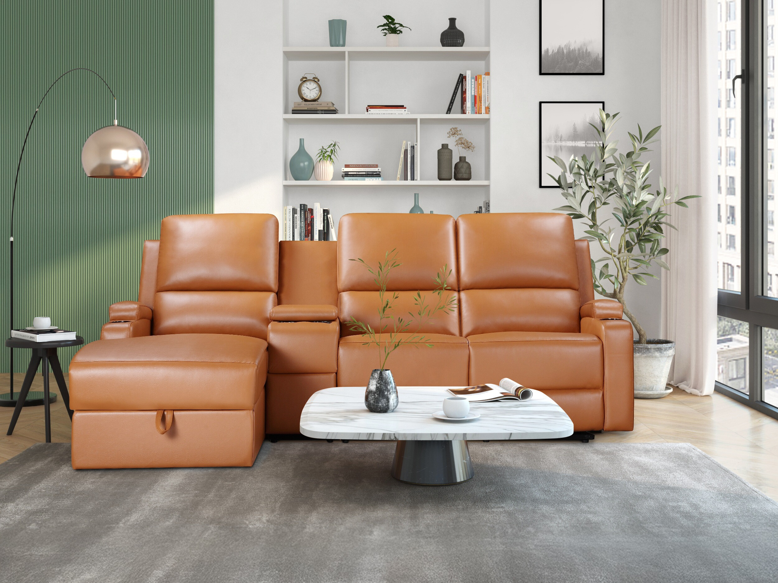 Colțar cu recliner Denton 1368 (Maro)