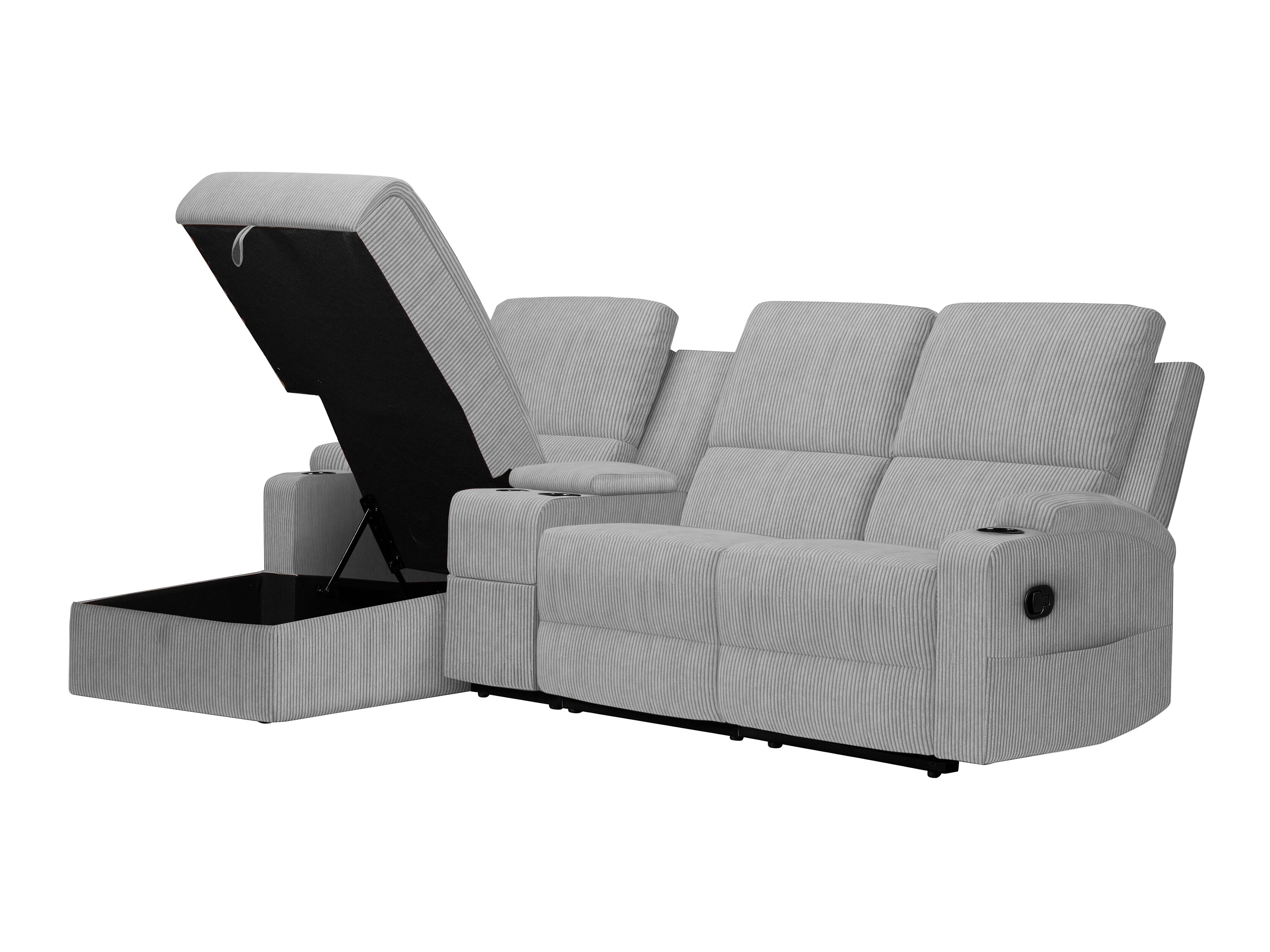Colțar cu recliner Denton 1568 (Gri)