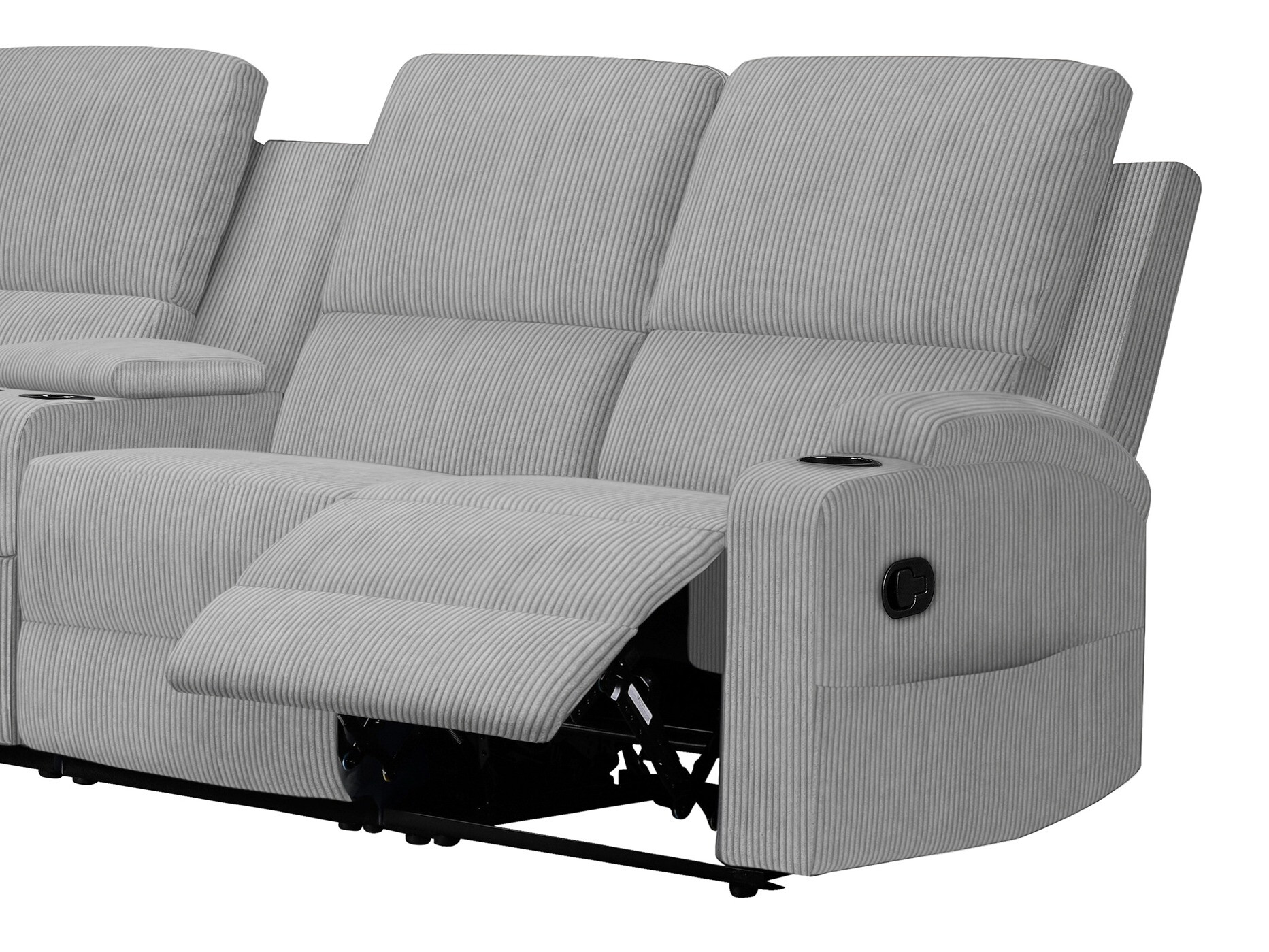 Colțar cu recliner Denton 1568 (Gri)