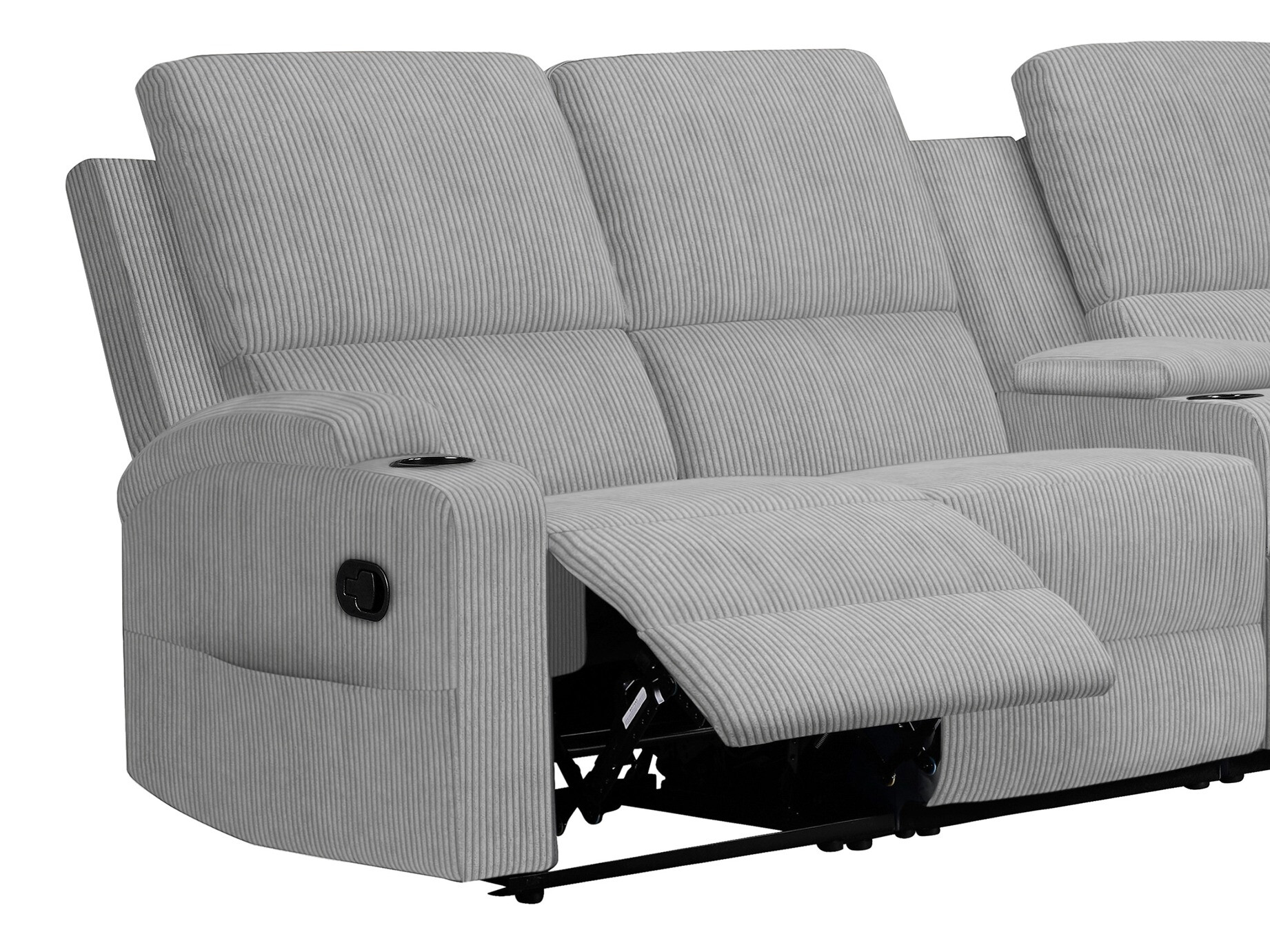 Colțar cu recliner Denton 1568 (Gri)