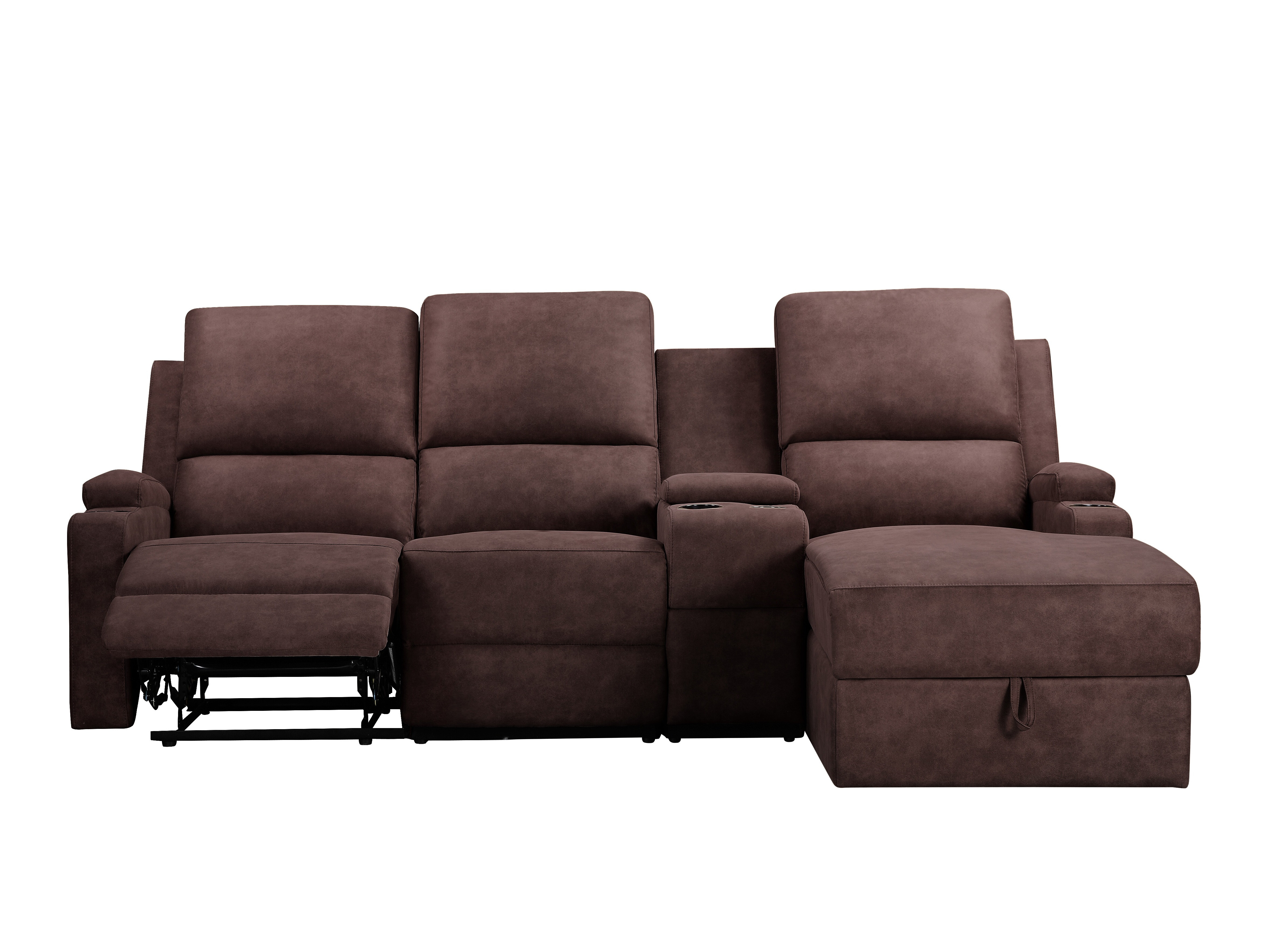 Colțar cu recliner Denton 1568 (Maro închis)