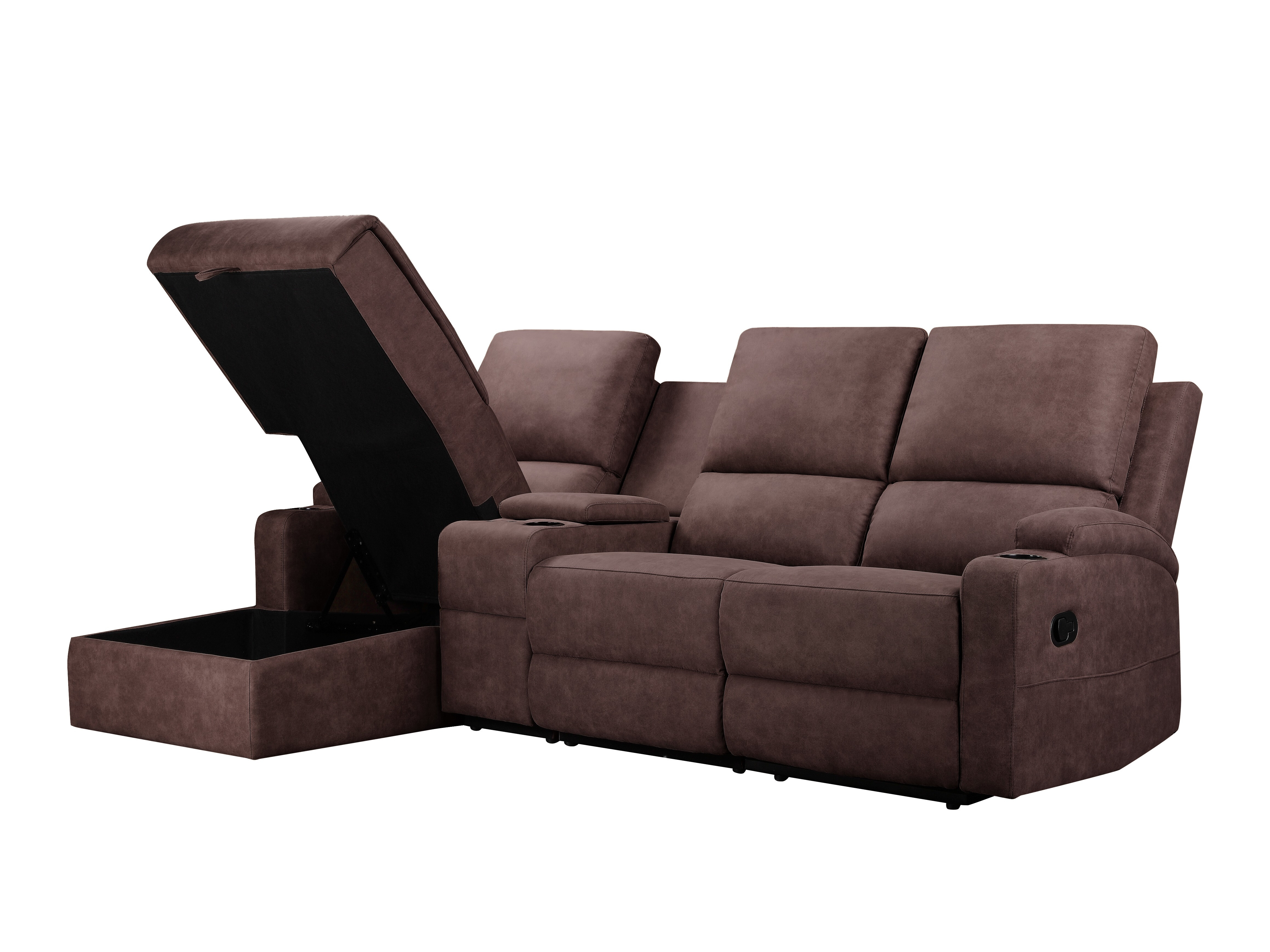 Colțar cu recliner Denton 1568 (Maro închis)