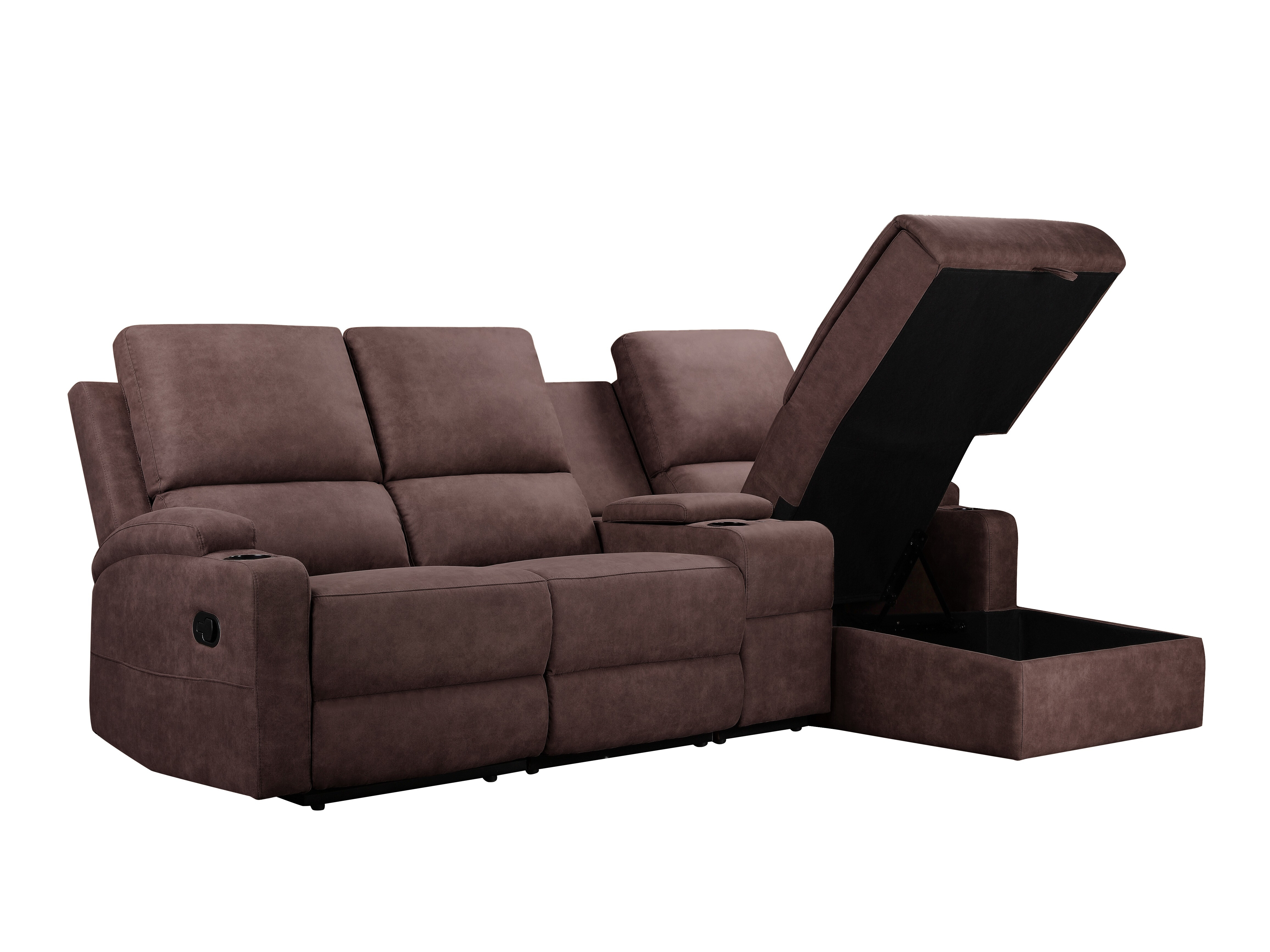 Colțar cu recliner Denton 1568 (Maro închis)