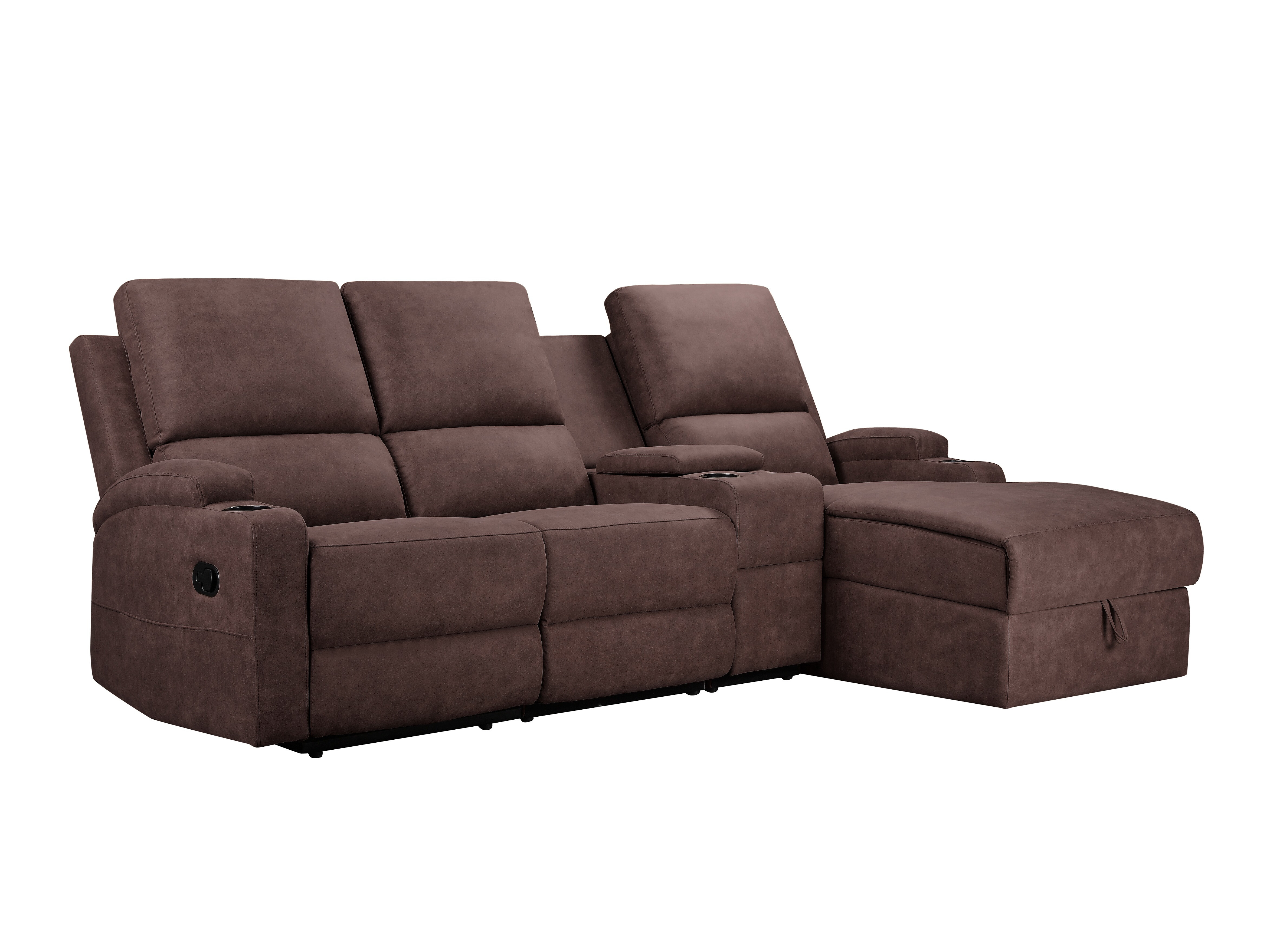 Colțar cu recliner Denton 1568 (Maro închis)