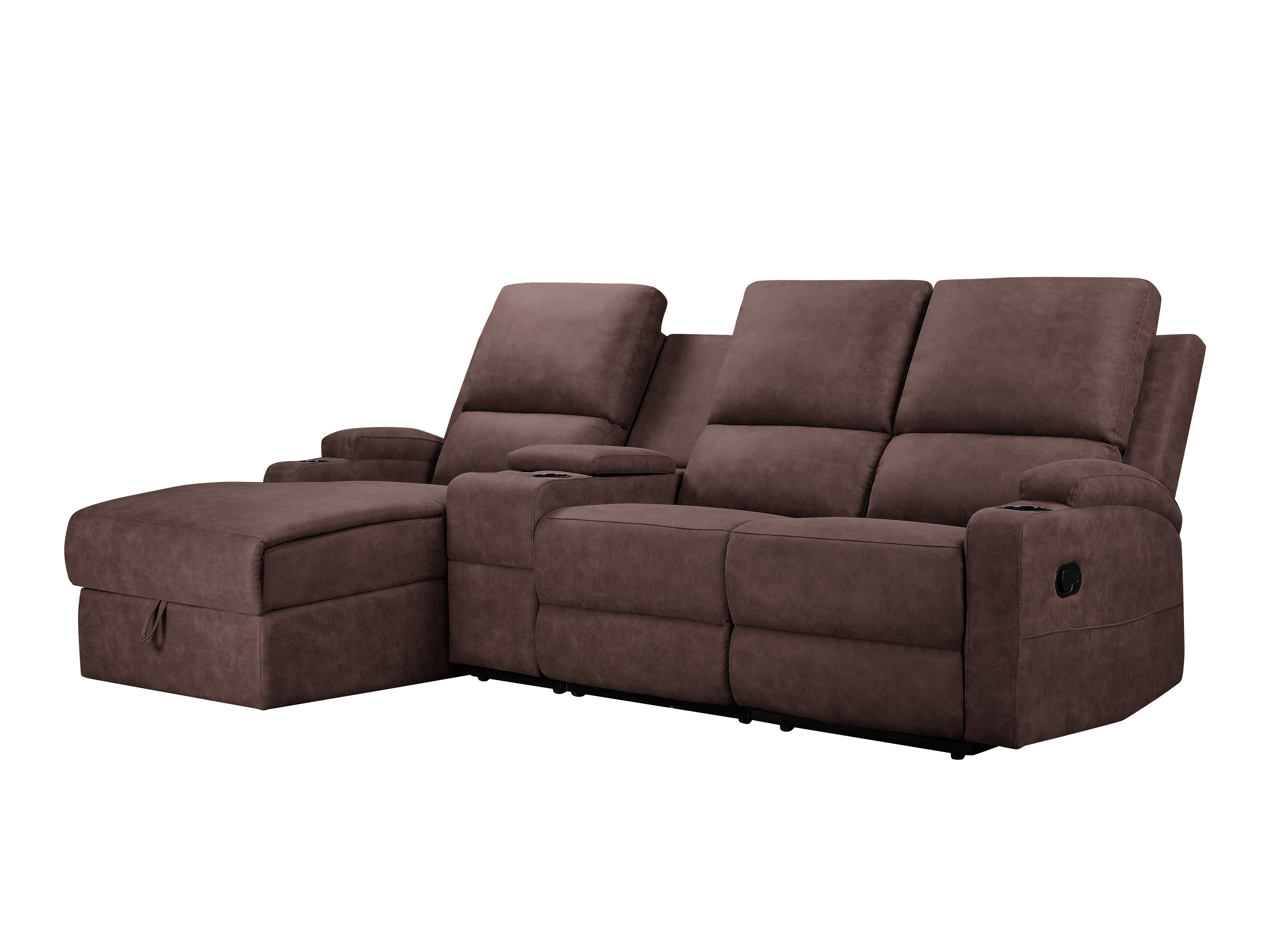 Colțar cu recliner Denton 1568 (Maro închis)