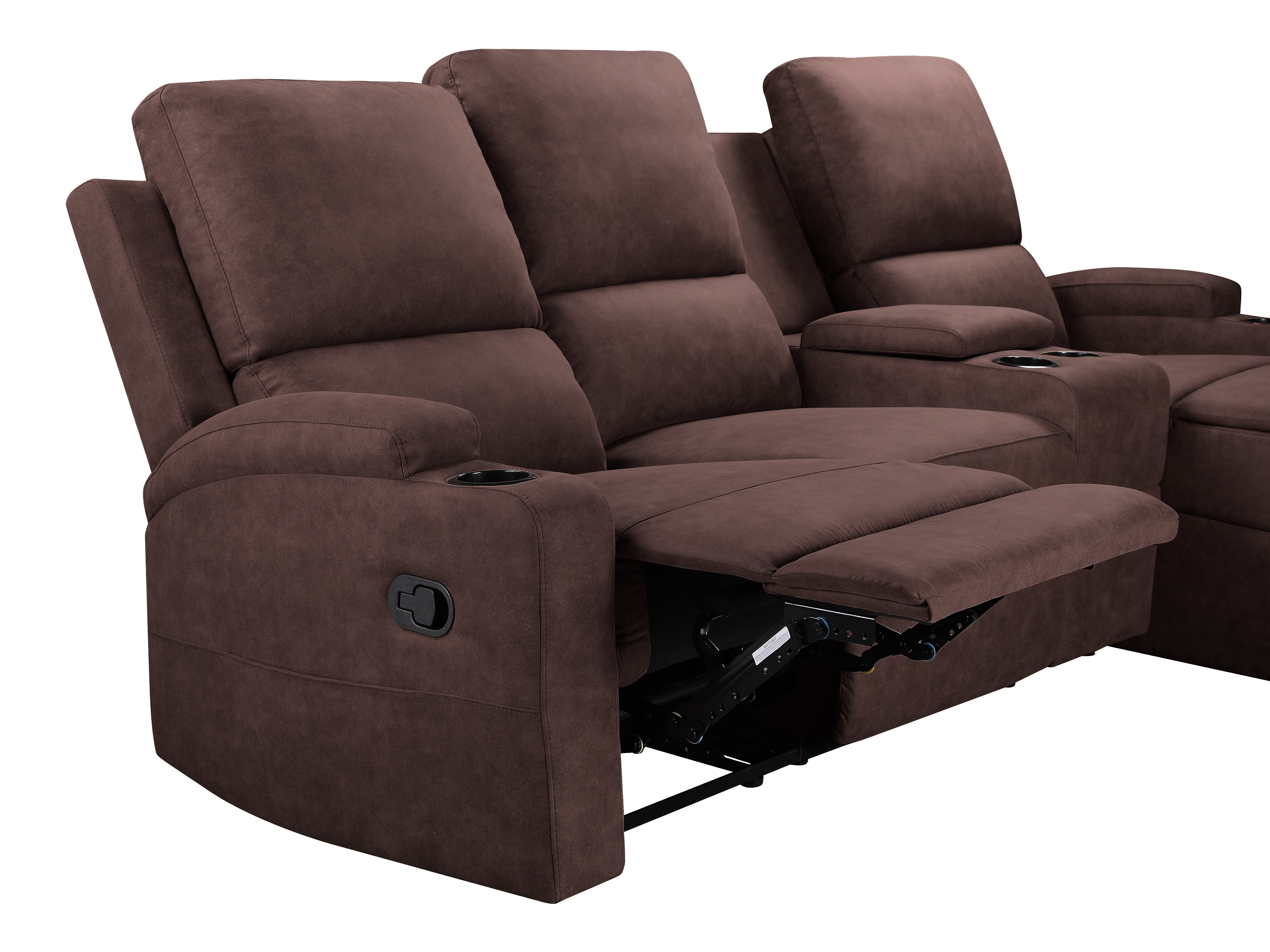 Colțar cu recliner Denton 1568 (Maro închis)
