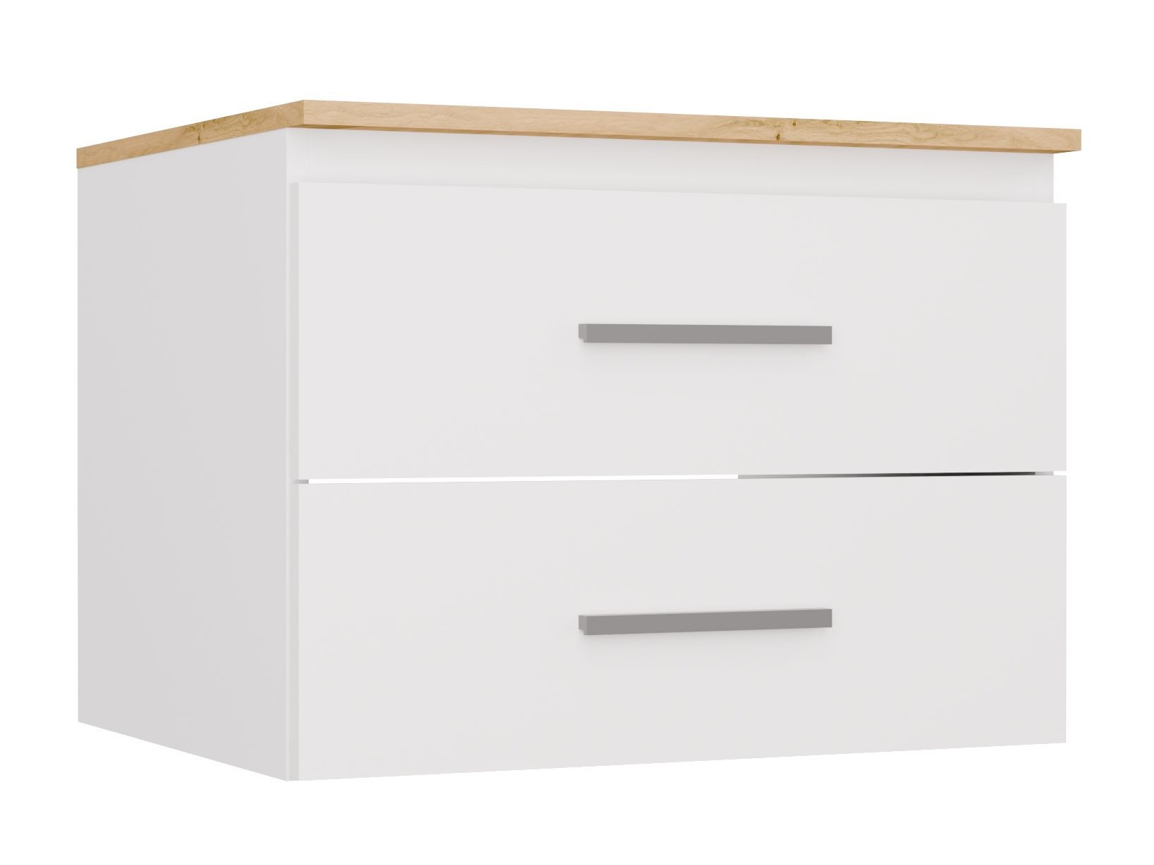 Cabinet atârnat pentru baie Nolmaru 112 (Alb + Stejar artizan)