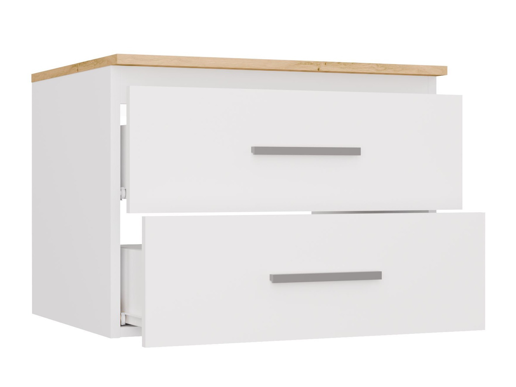 Cabinet atârnat pentru baie Nolmaru 112 (Alb + Stejar artizan)