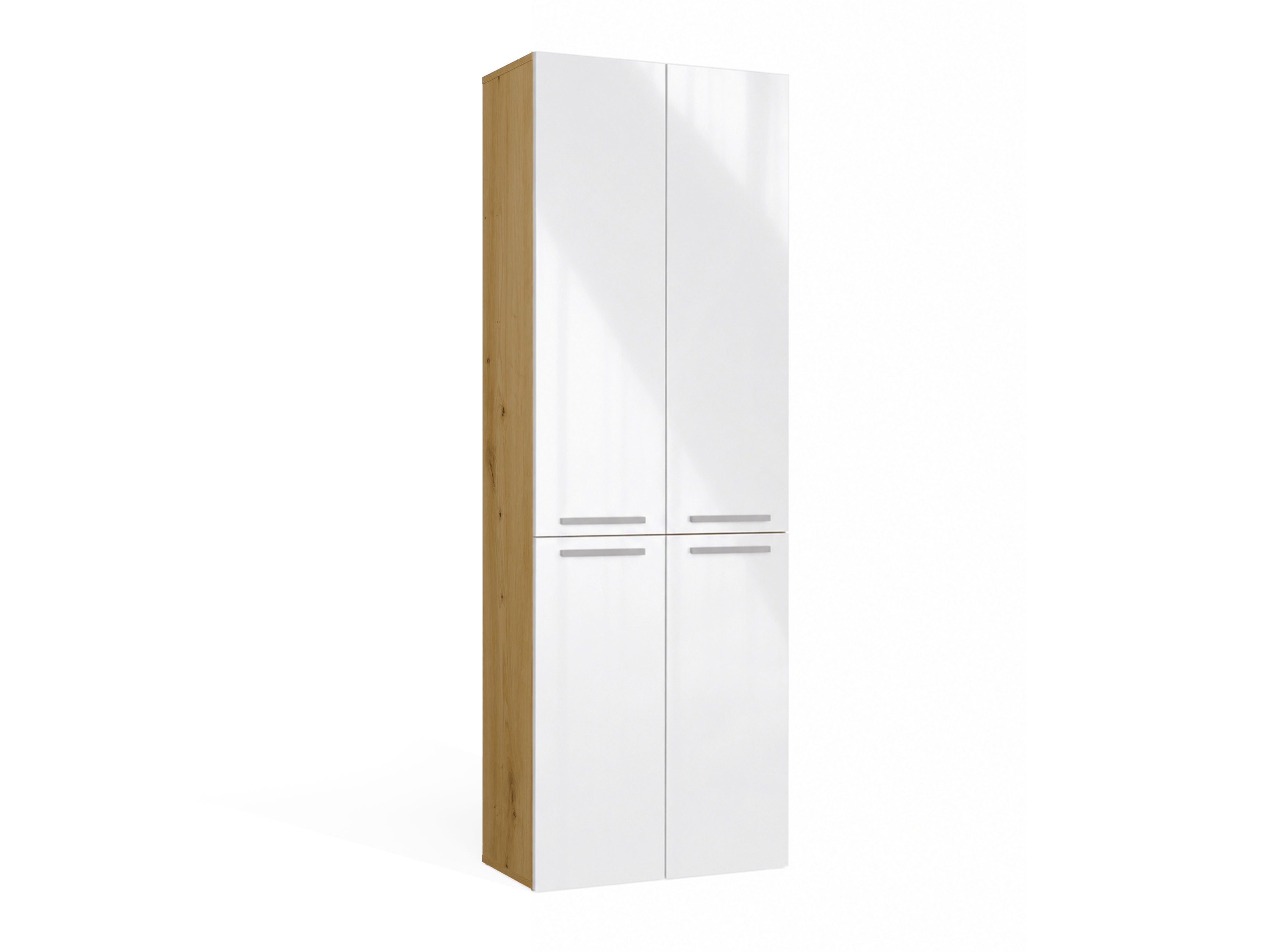 Cabinet de baie neancorat Nolmaru 100 (Stejar artizan + Alb lucios)