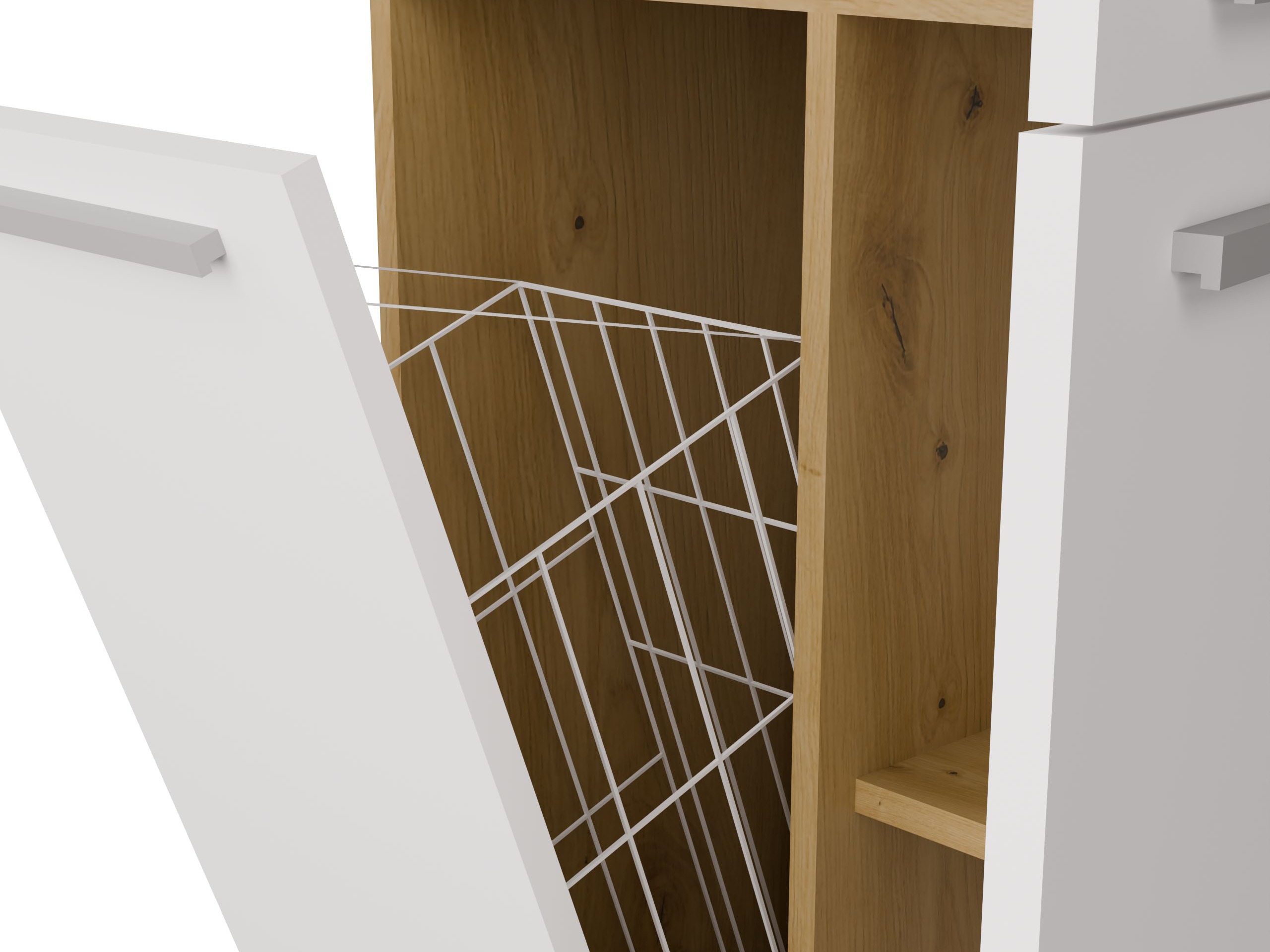 Cabinet de baie neancorat Nolmaru 100 (Stejar artizan + Alb)