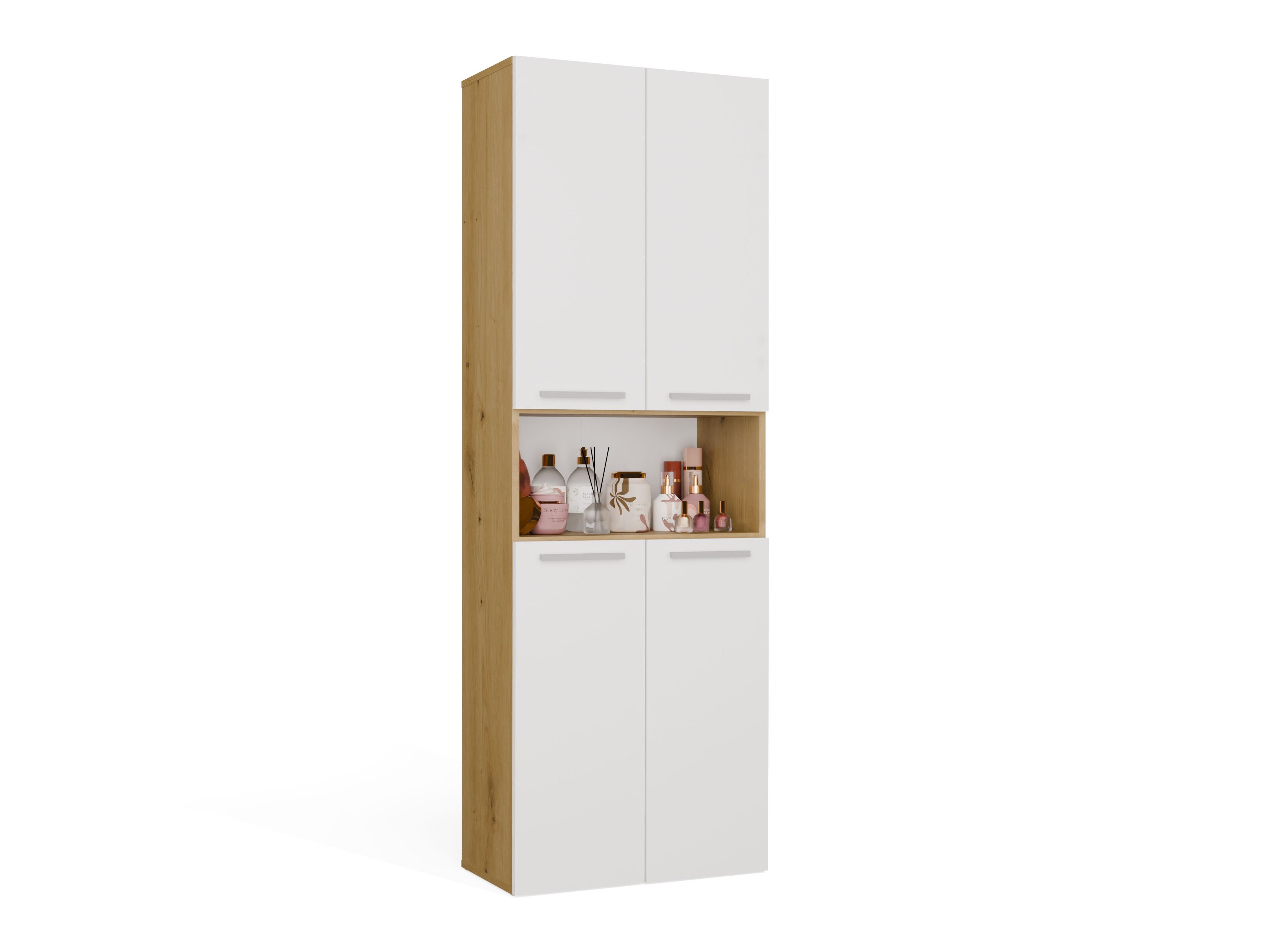 Cabinet de baie neancorat Nolmaru 101 (Stejar artizan + Alb)