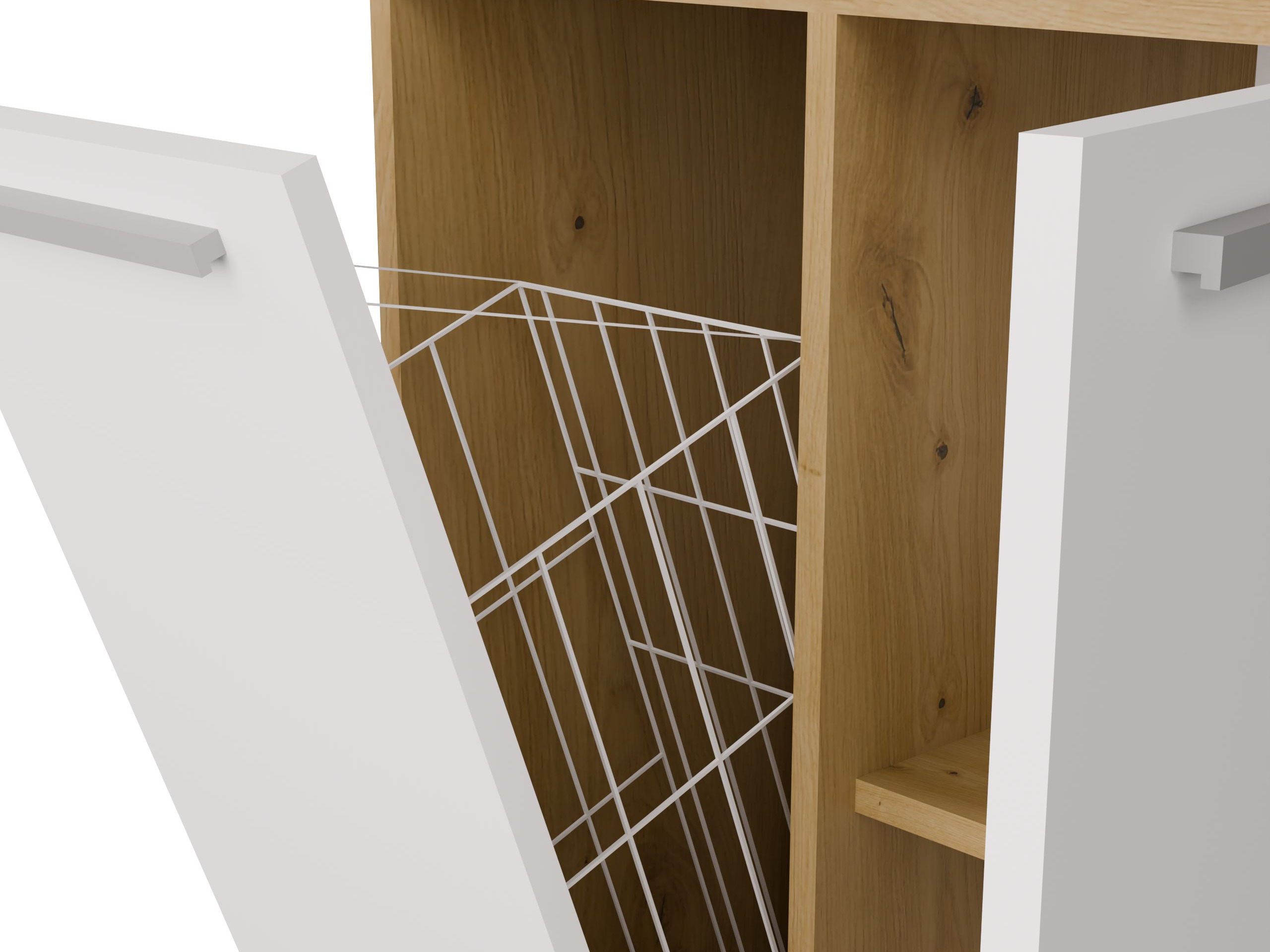 Cabinet de baie neancorat Nolmaru 101 (Stejar artizan + Alb)