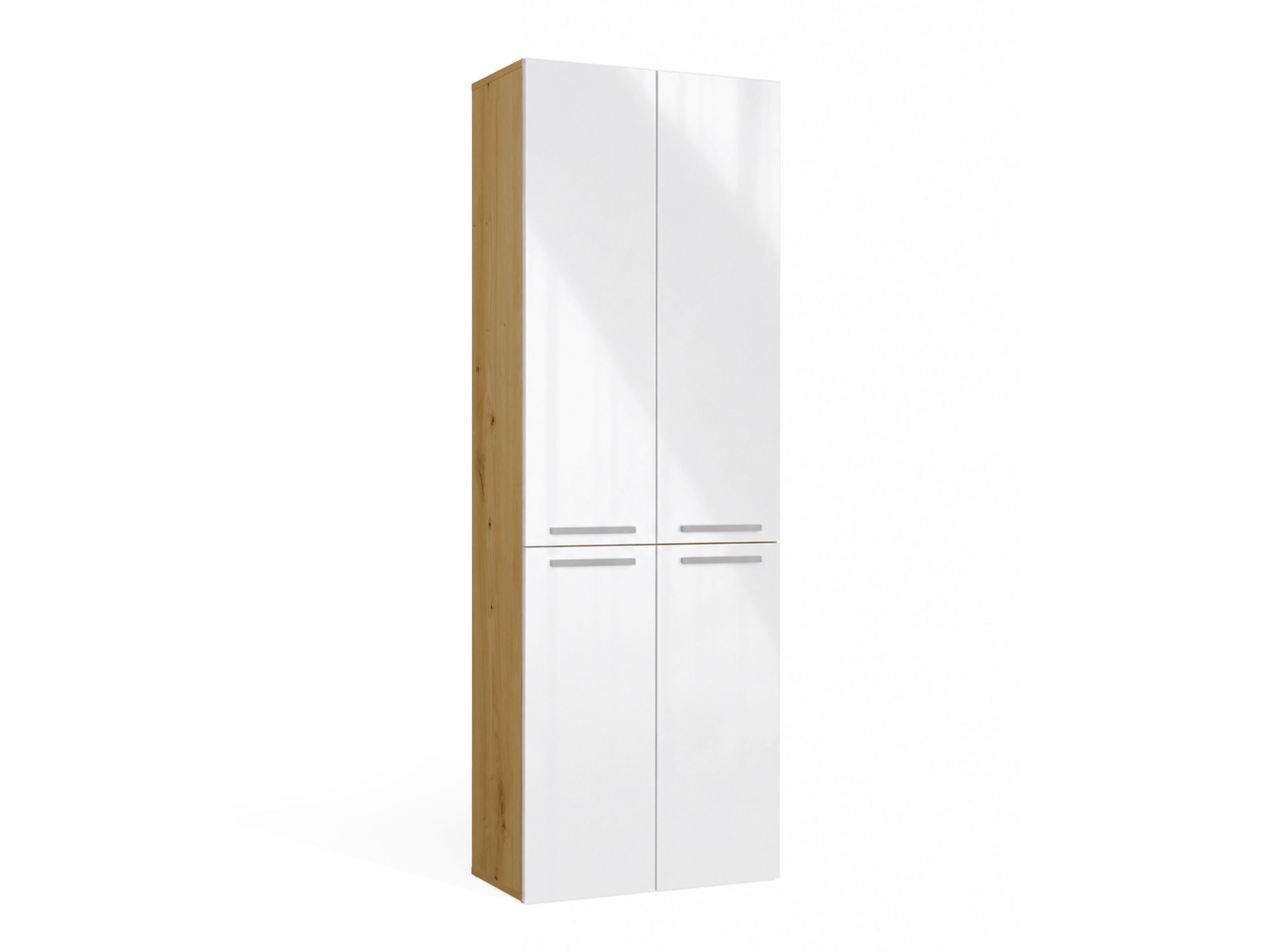 Cabinet de baie neancorat Nolmaru 102 (Stejar artizan + Alb lucios)