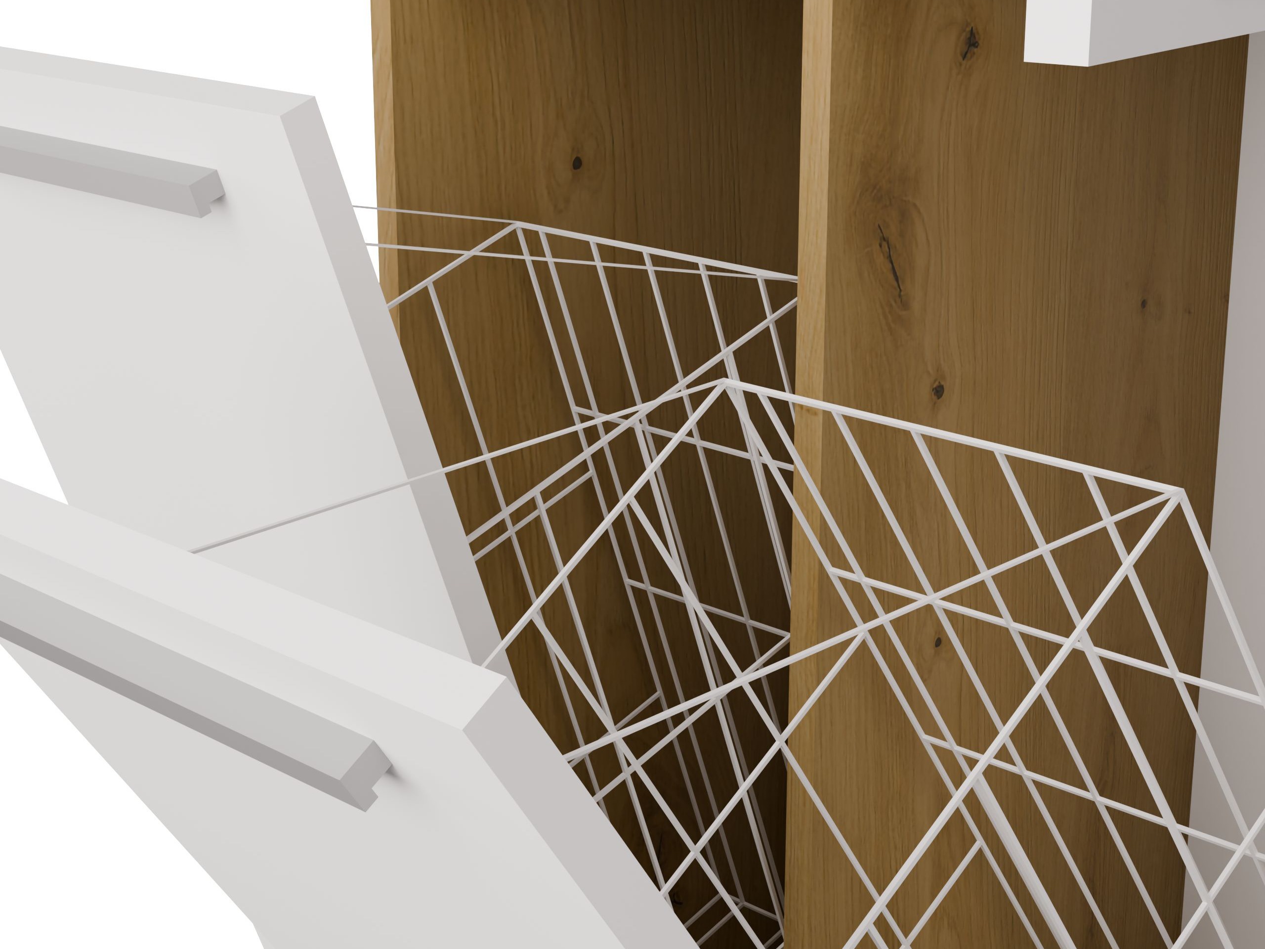 Cabinet de baie neancorat Nolmaru 102 (Stejar artizan + Alb)