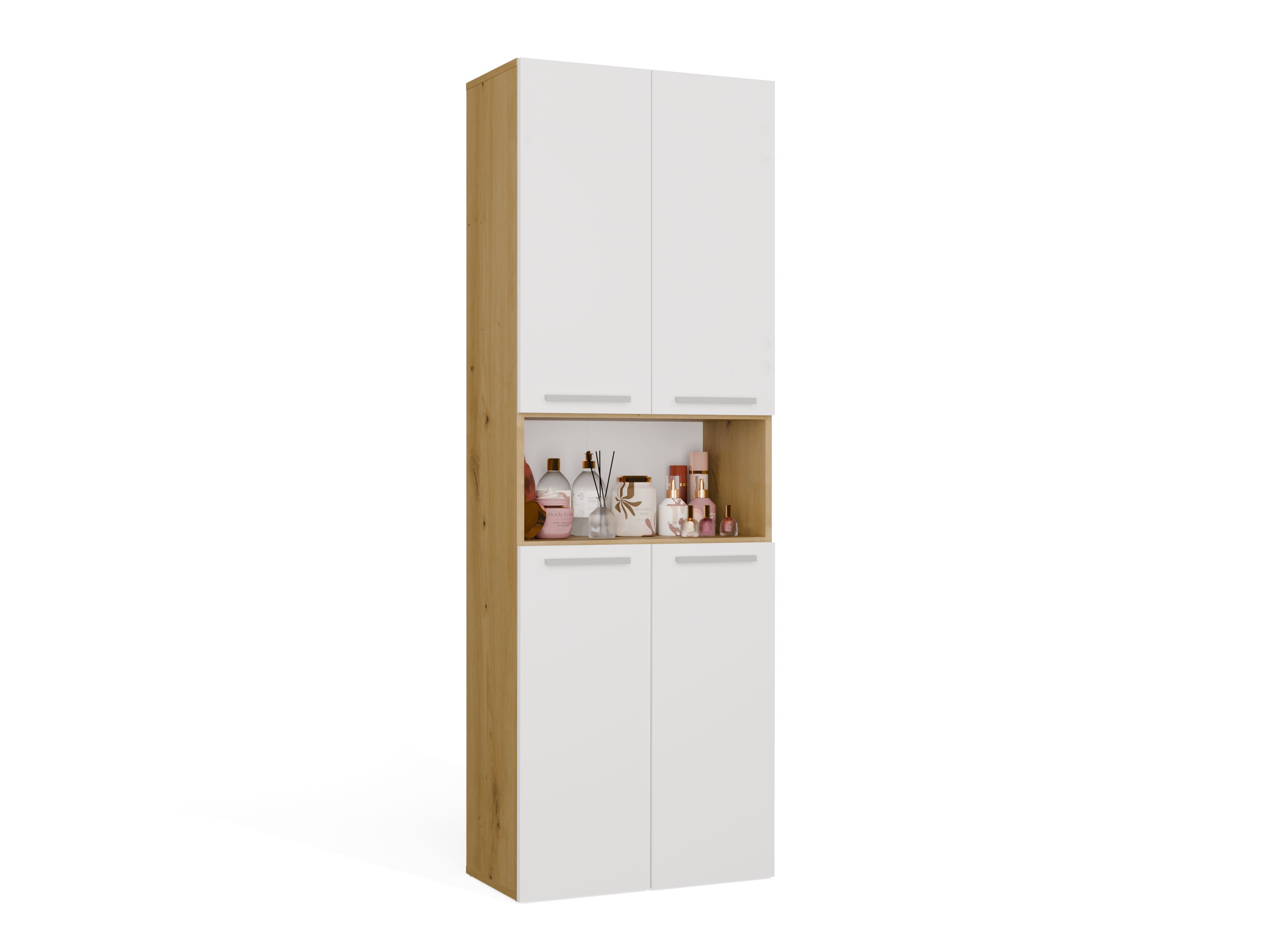 Cabinet de baie neancorat Nolmaru 103 (Stejar artizan + Alb)