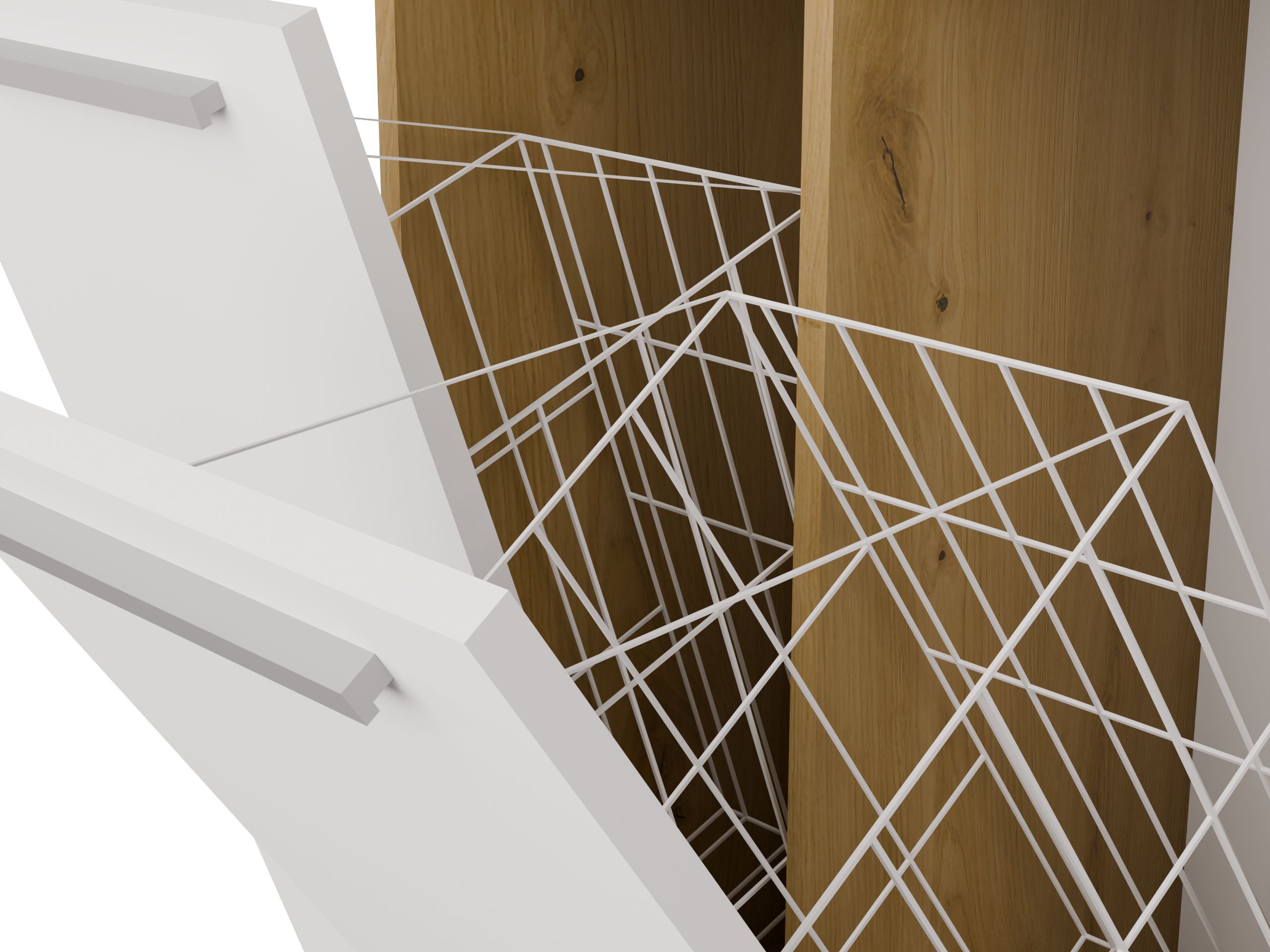 Cabinet de baie neancorat Nolmaru 103 (Stejar artizan + Alb)