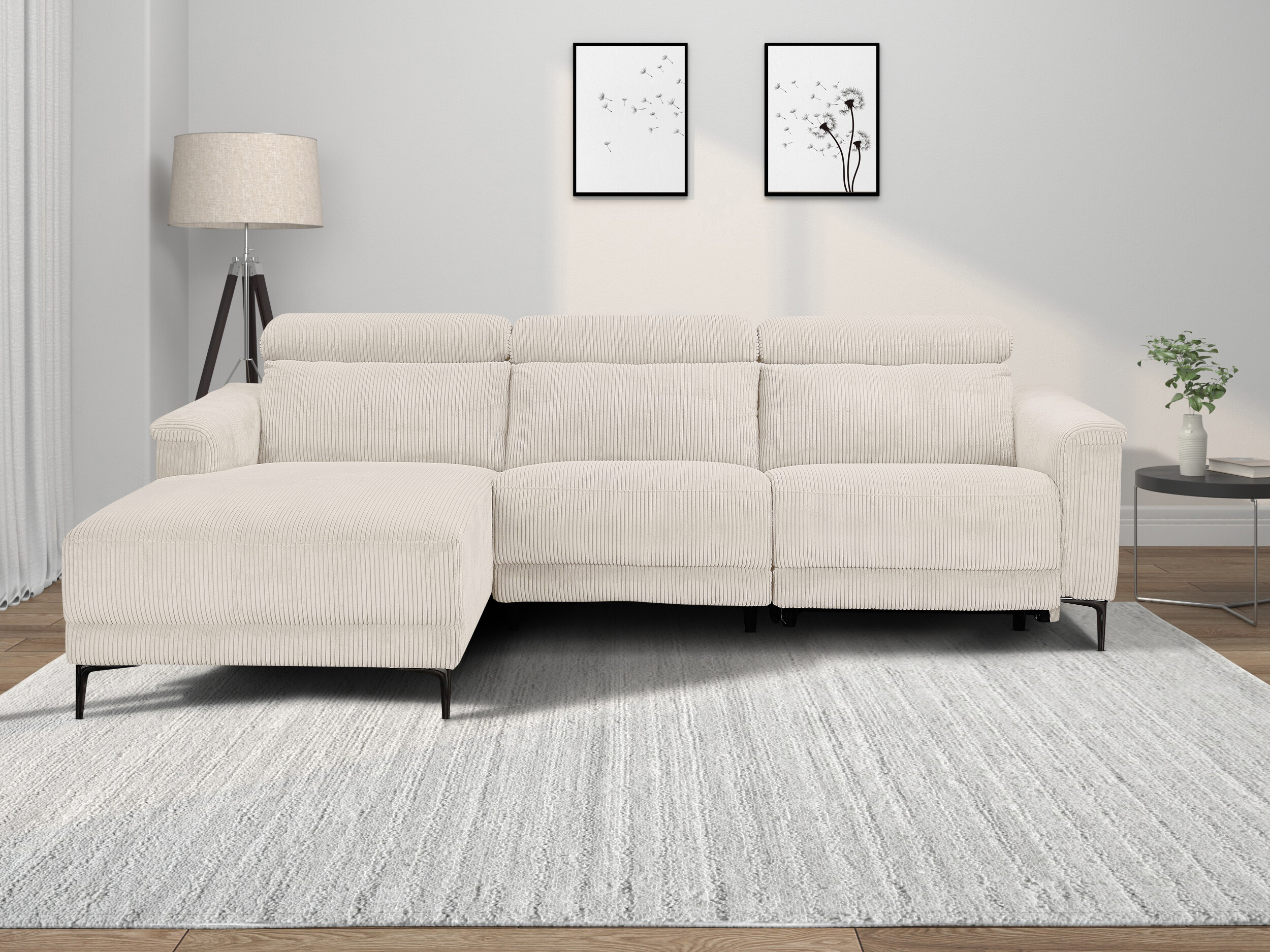 Colțar cu recliner Evamare 105 (Crem)