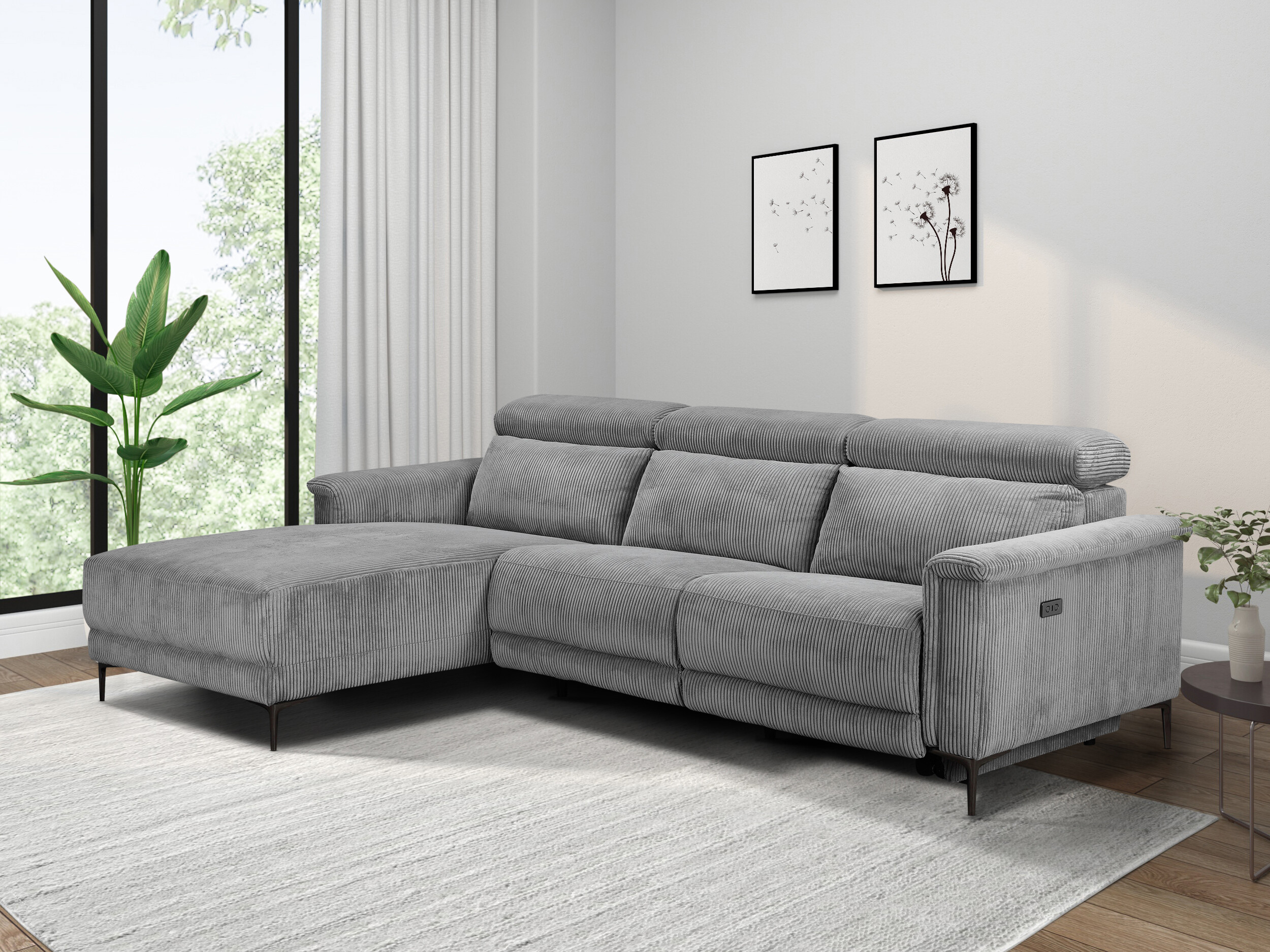 Colțar cu recliner Evamare 105 (Gri)