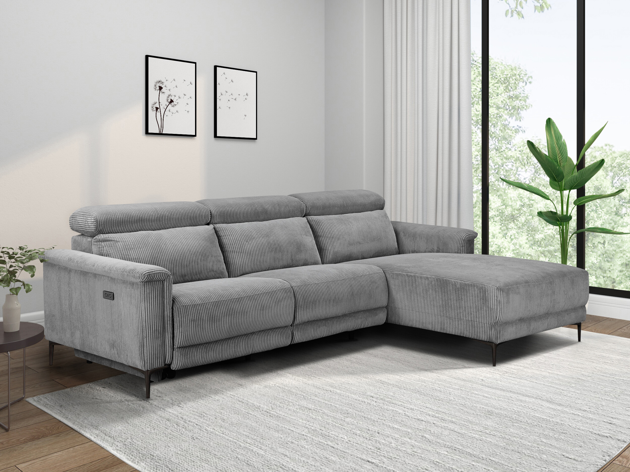 Colțar cu recliner Evamare 105 (Gri)