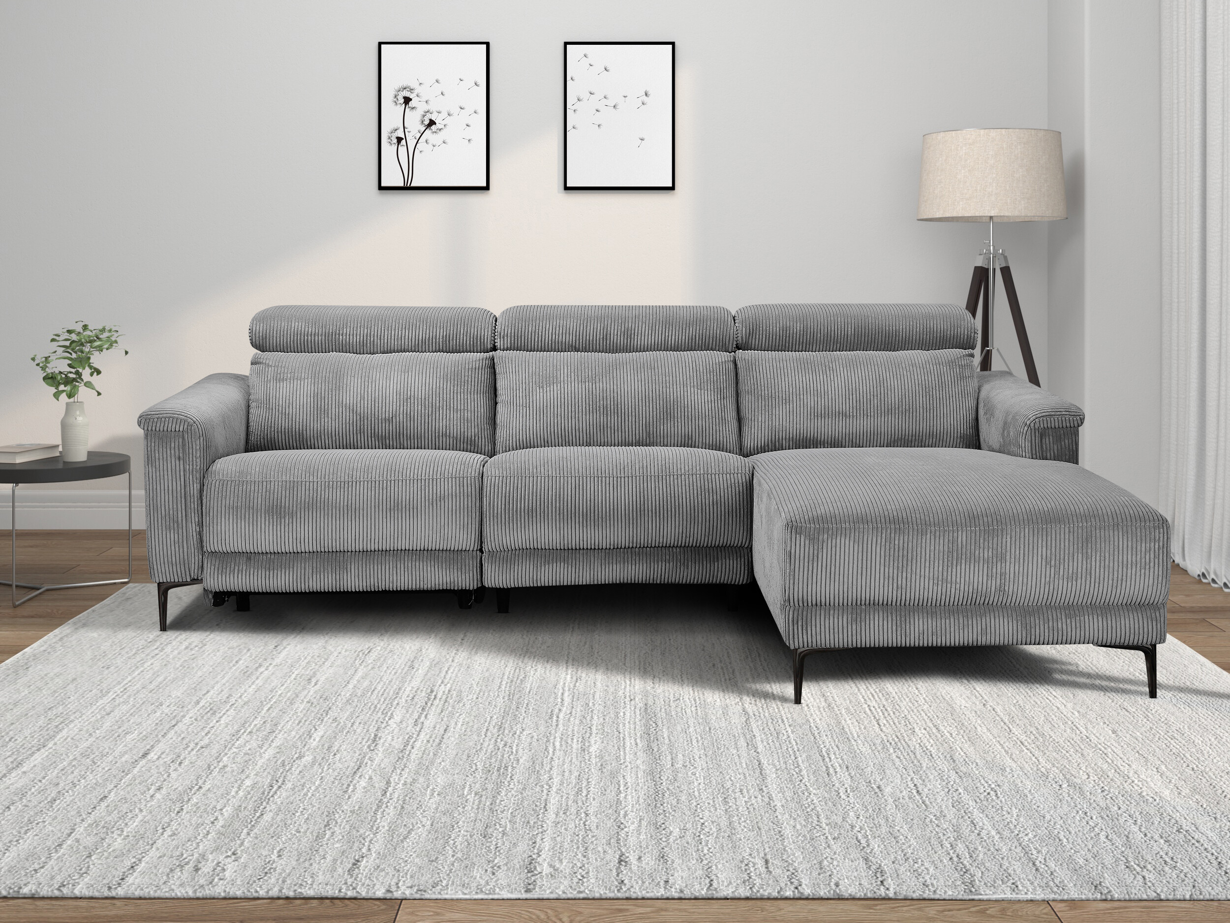 Colțar cu recliner Evamare 105 (Gri)