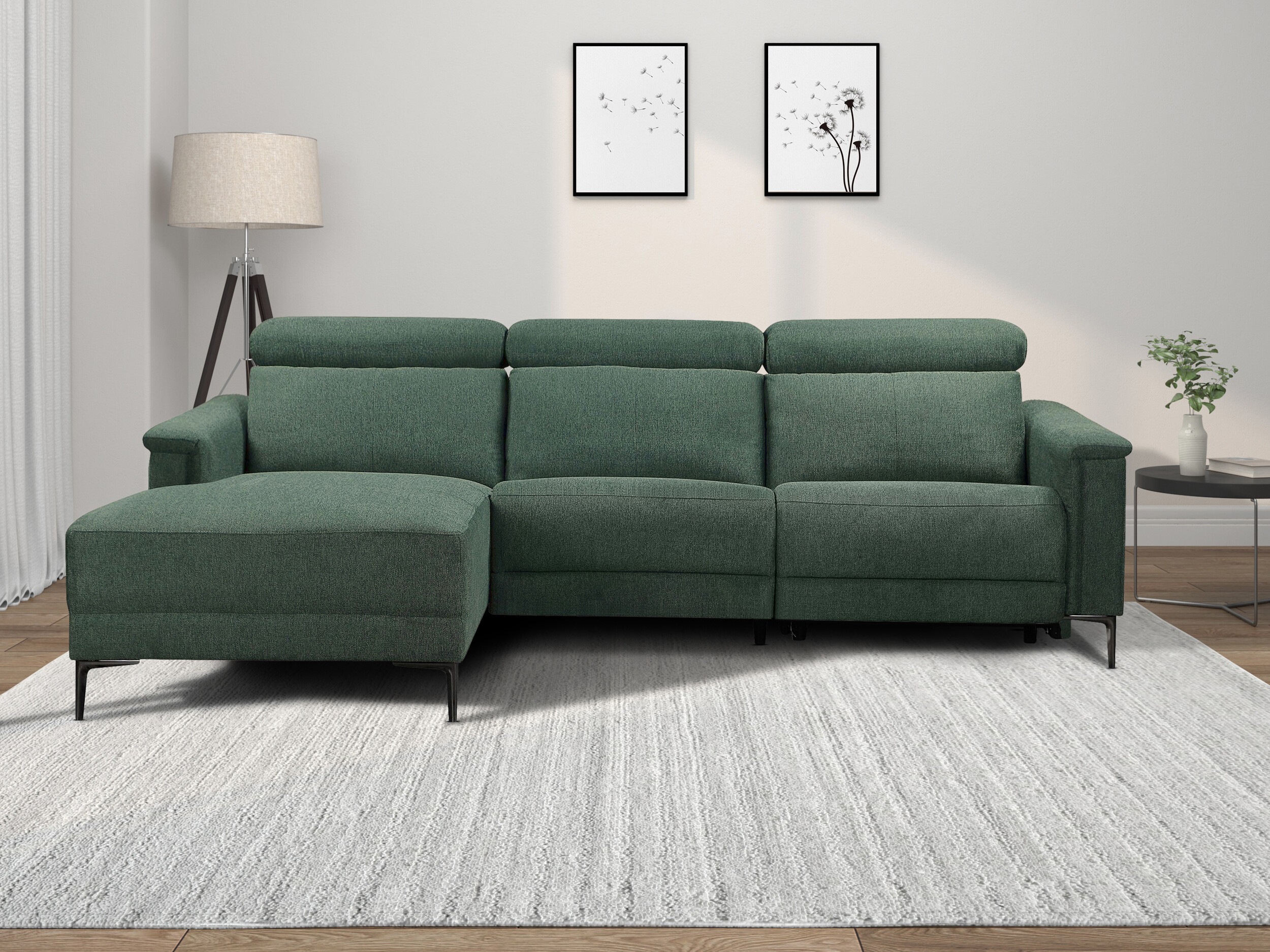 Colțar cu recliner Evamare 105 (Verde închis)