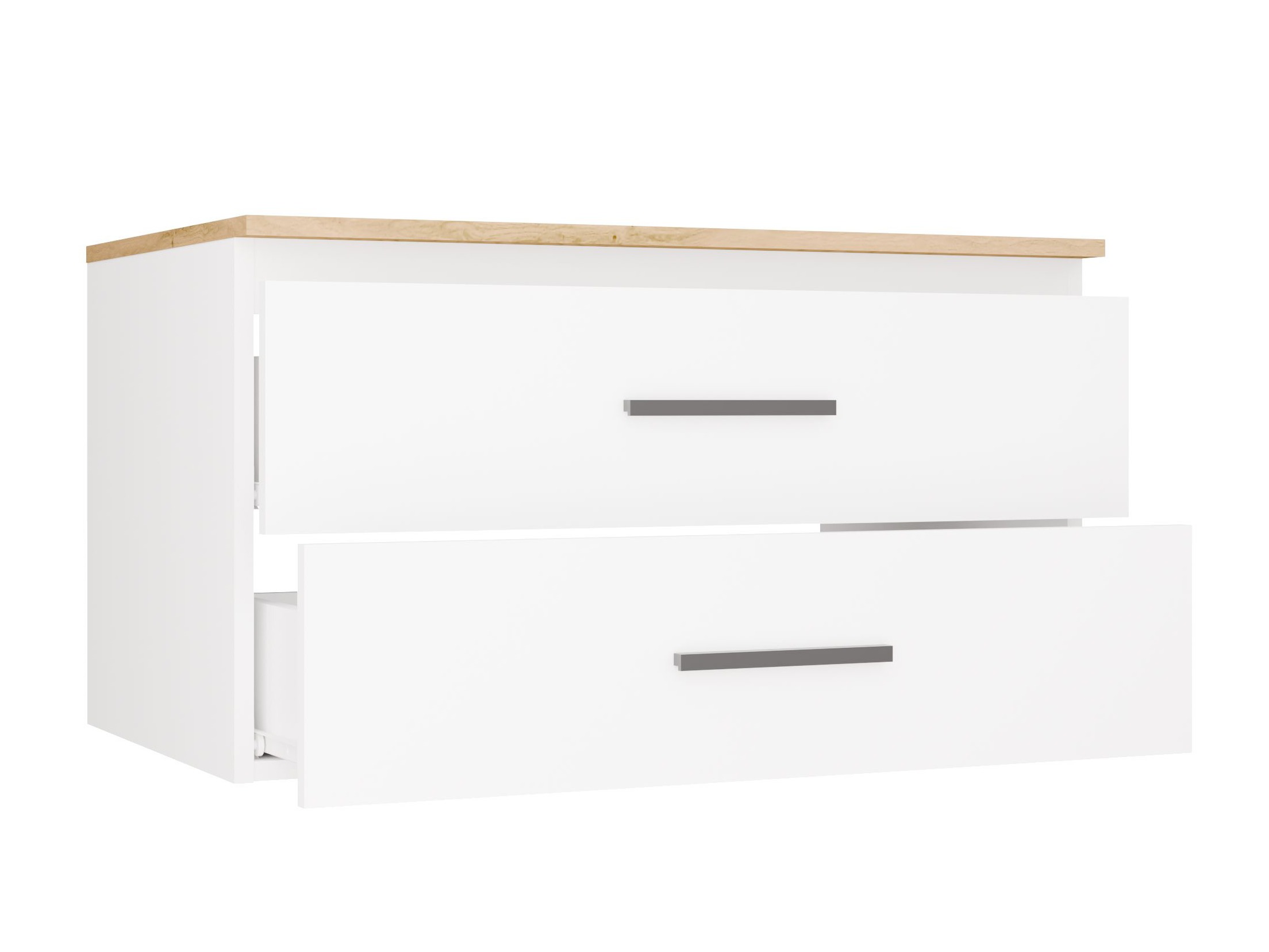 Cabinet atârnat pentru baie Nolmaru 113 (Stejar artizan + Alb)