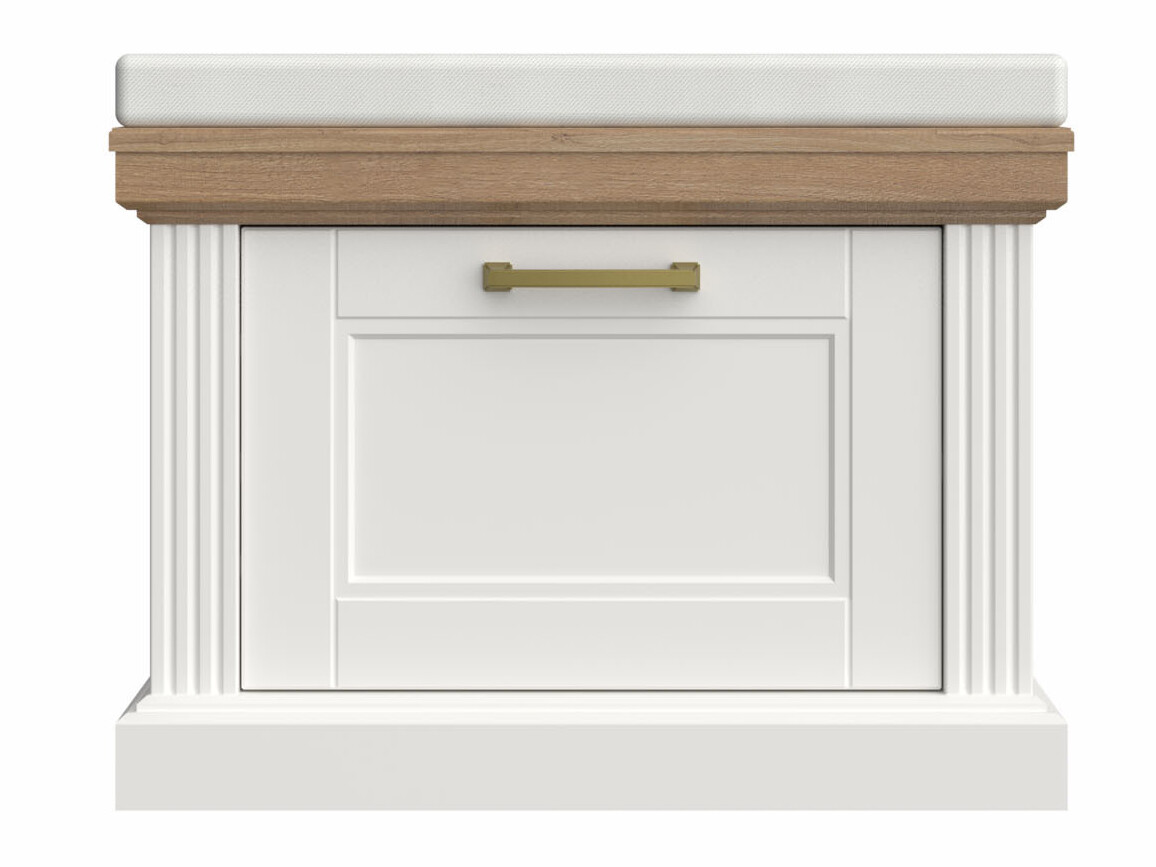 Dulap pantofi Solevu 115 (Alb + Nuc deschis)