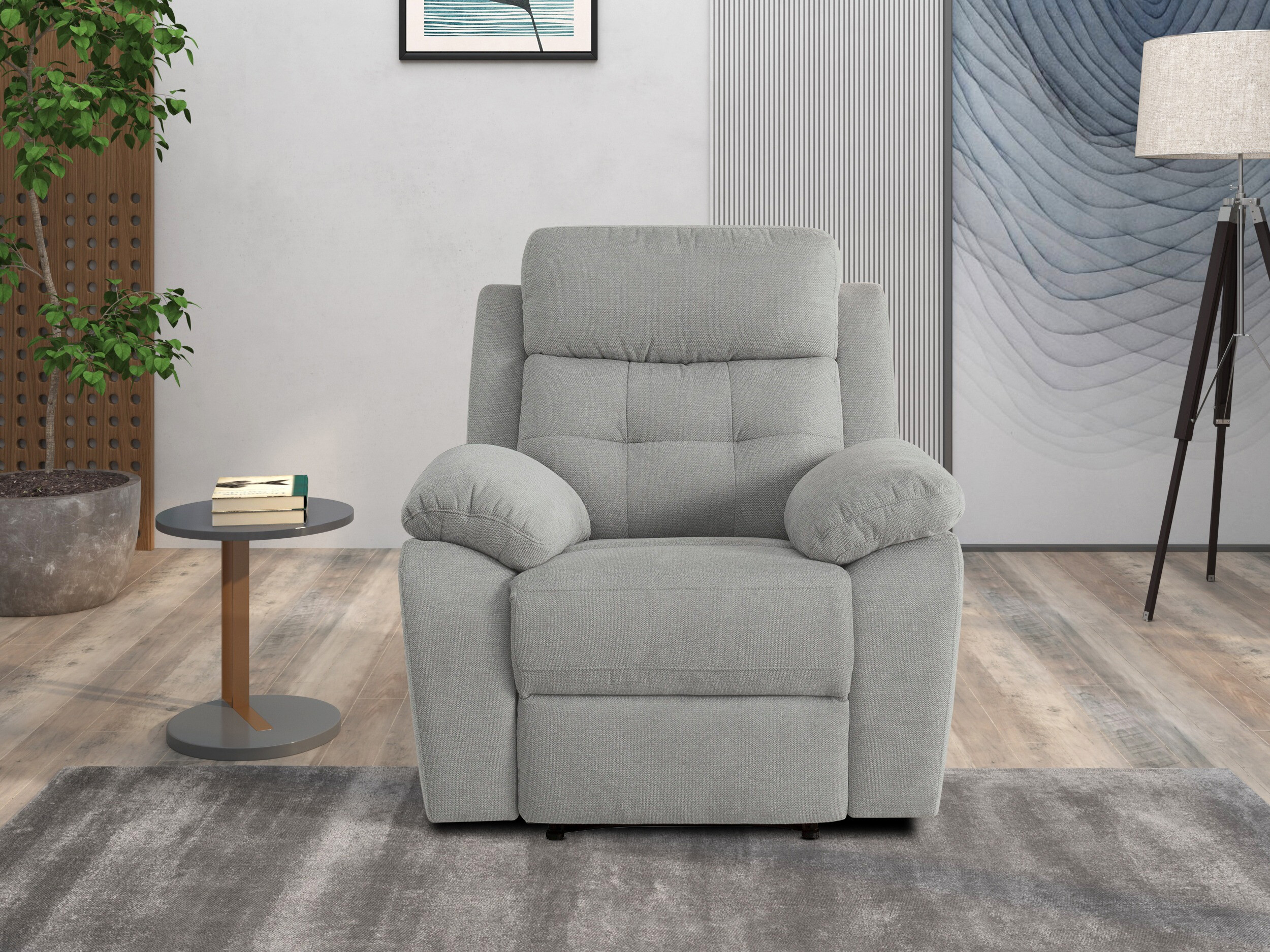 Fotoliu recliner Denton 1324 (Gri deschis)