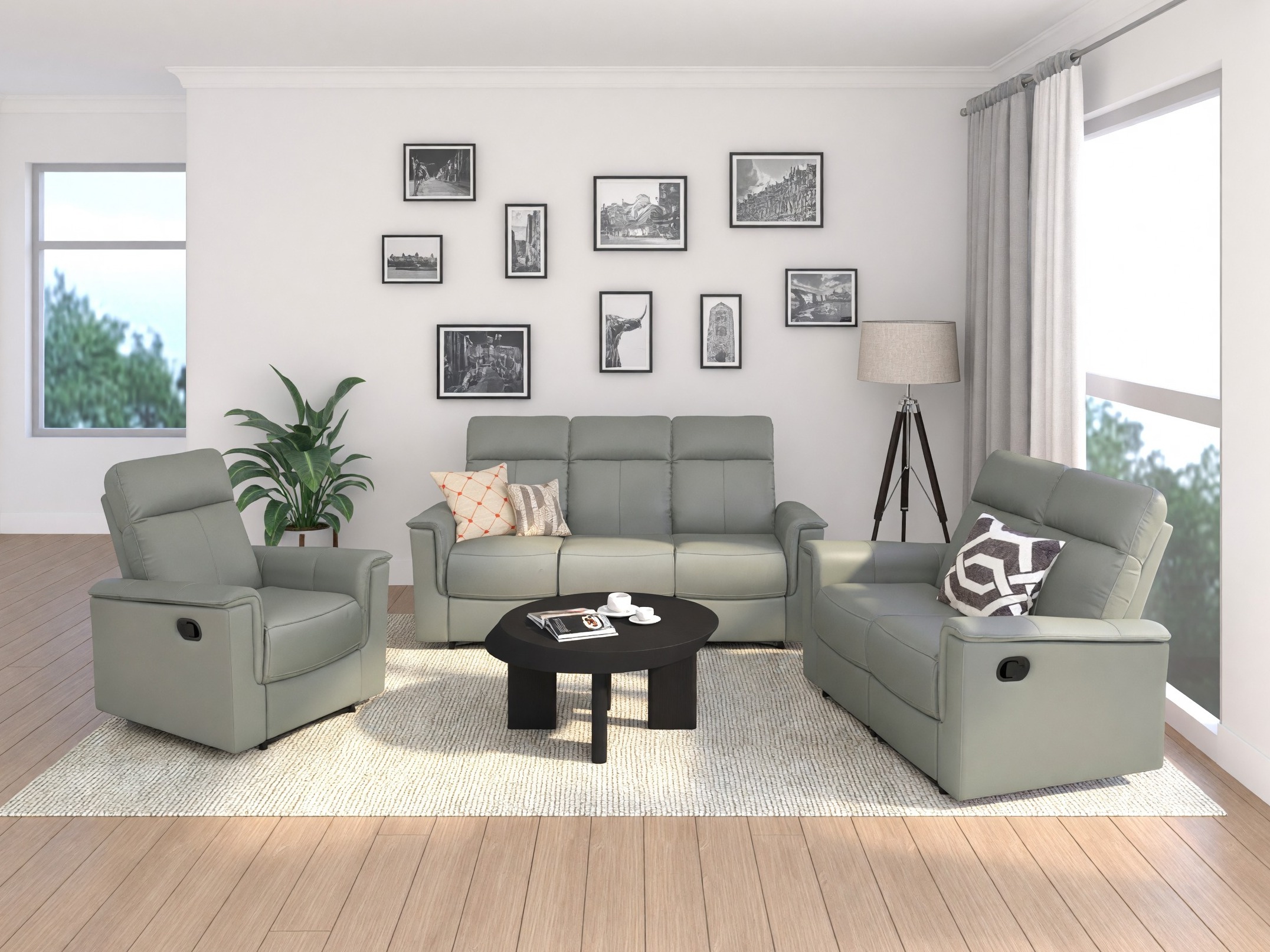 Canapea recliner Fivmelu 102 (Gri deschis)