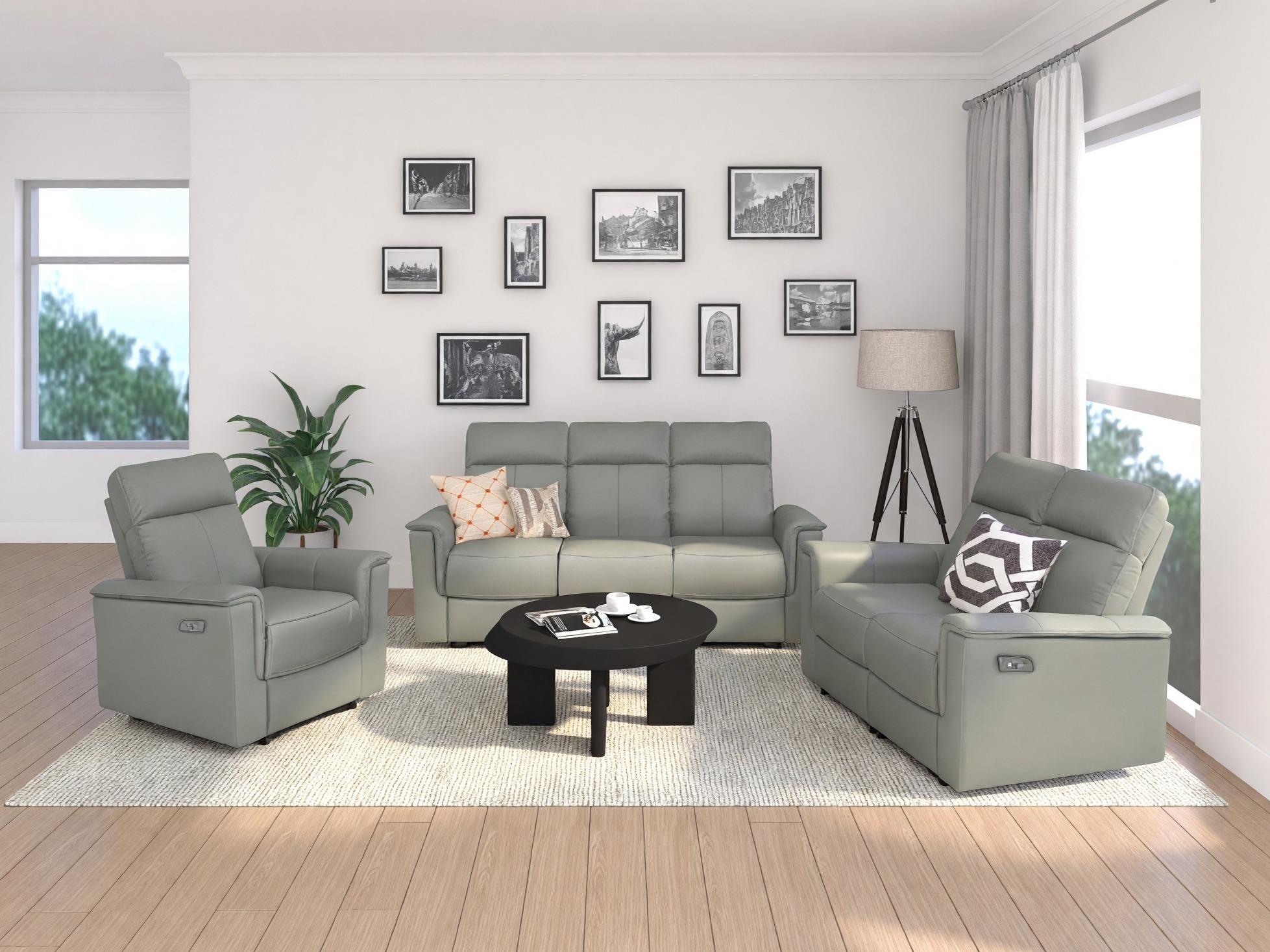 Canapea recliner Fivmelu 104 (Gri deschis)