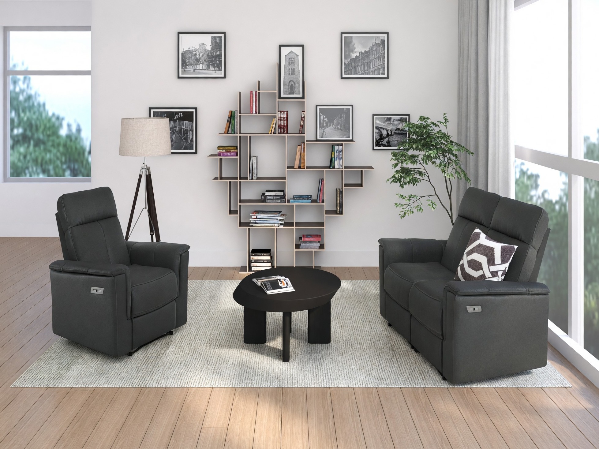 Canapea recliner Fivmelu 104 (Gri)