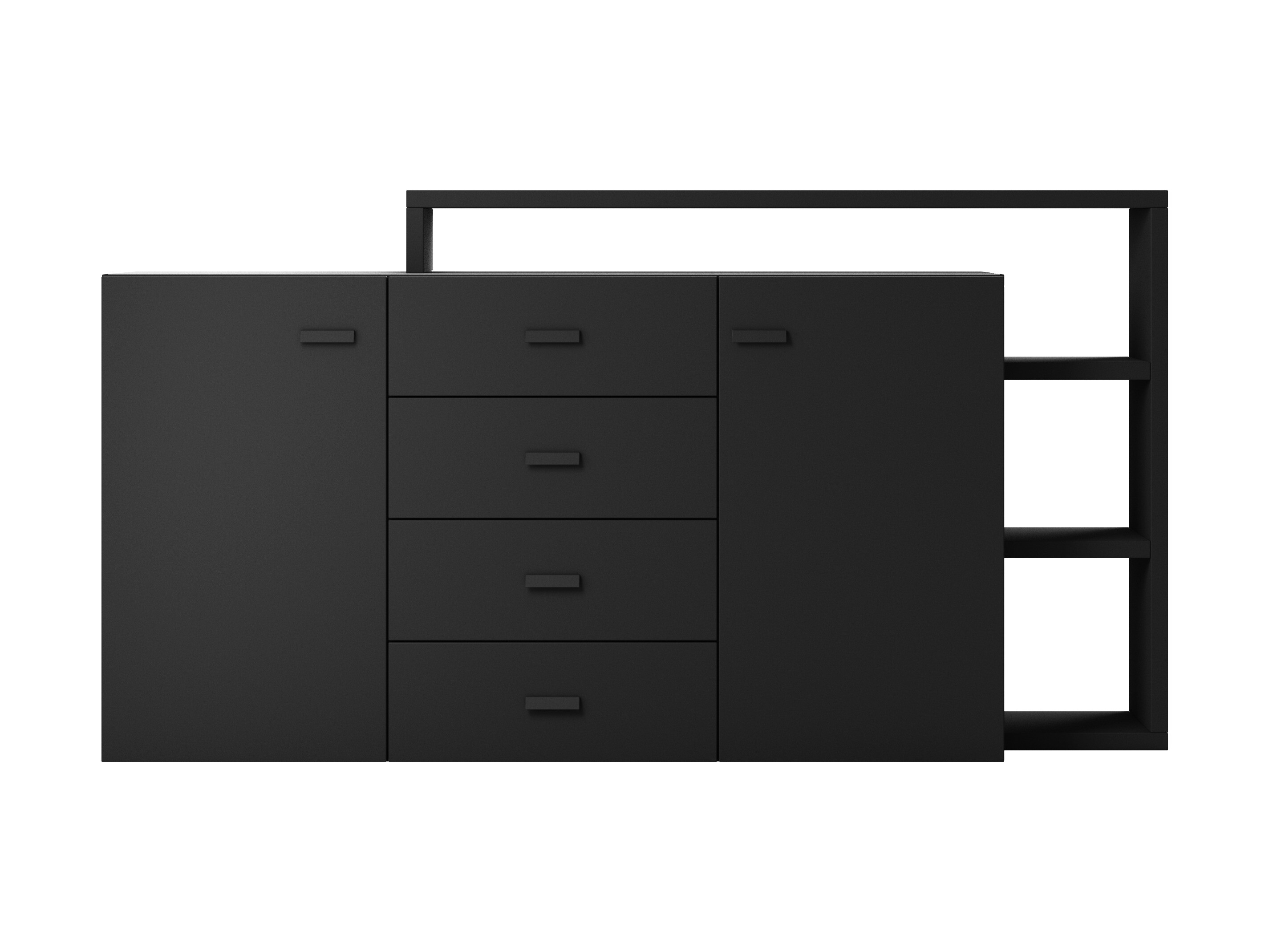 Comodă Lutiva 106 (Negru mat)