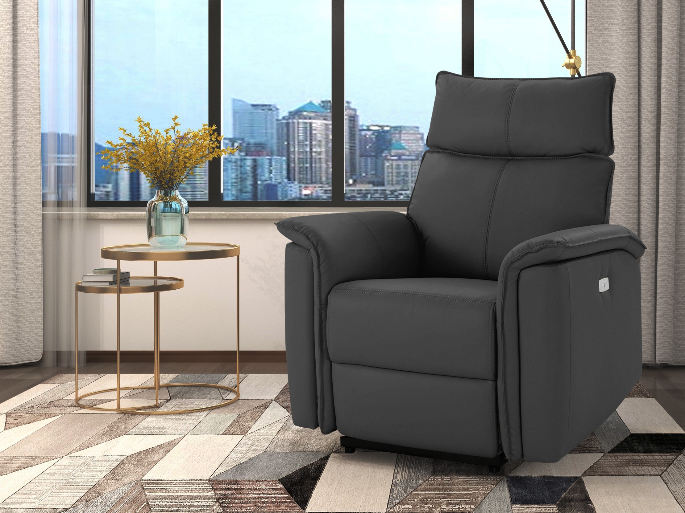 Fotoliu recliner Denton 676 (Gri inchis)