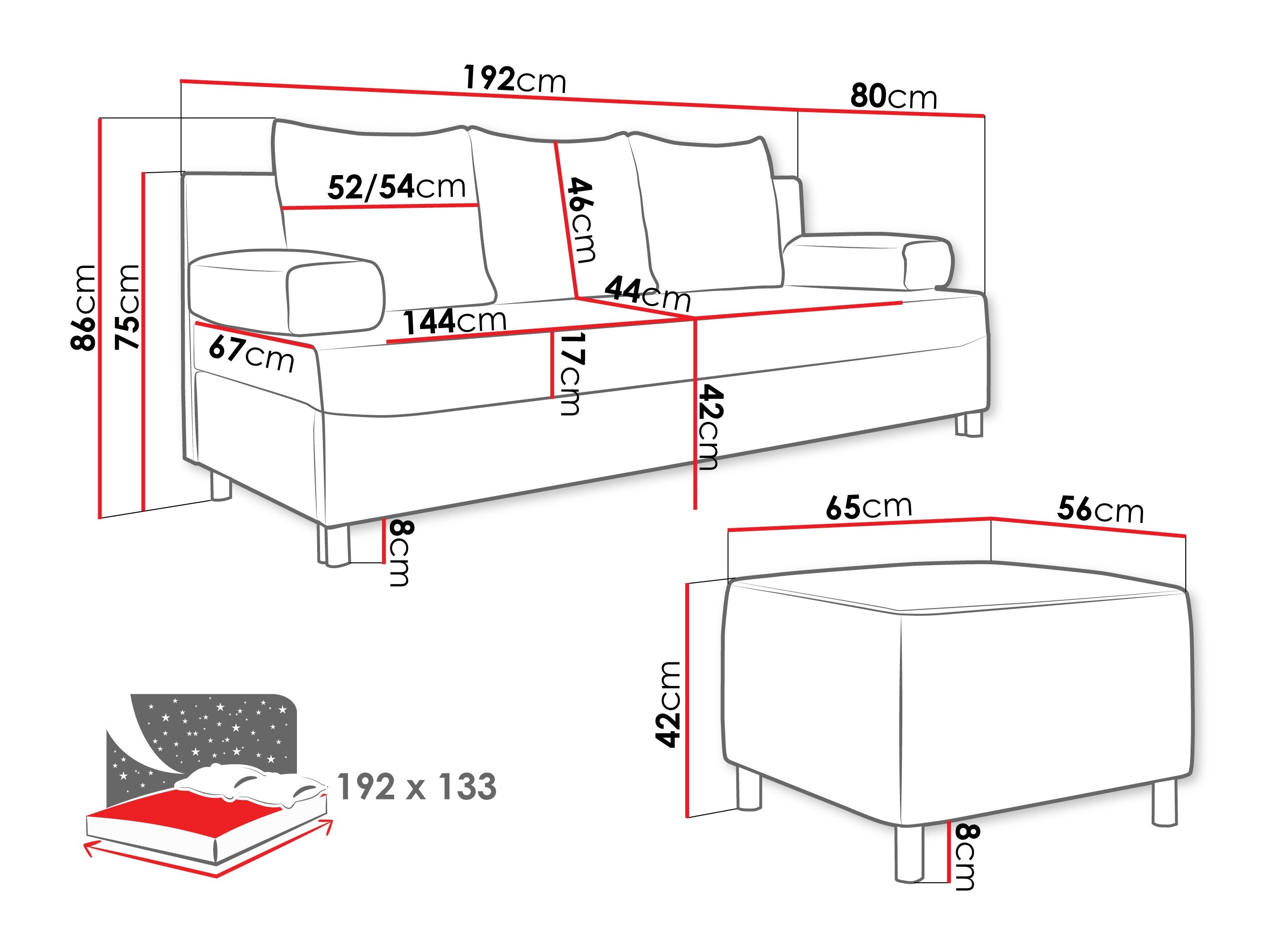 Set mobilier tapițat Comfivo Artes (Lumo 40)