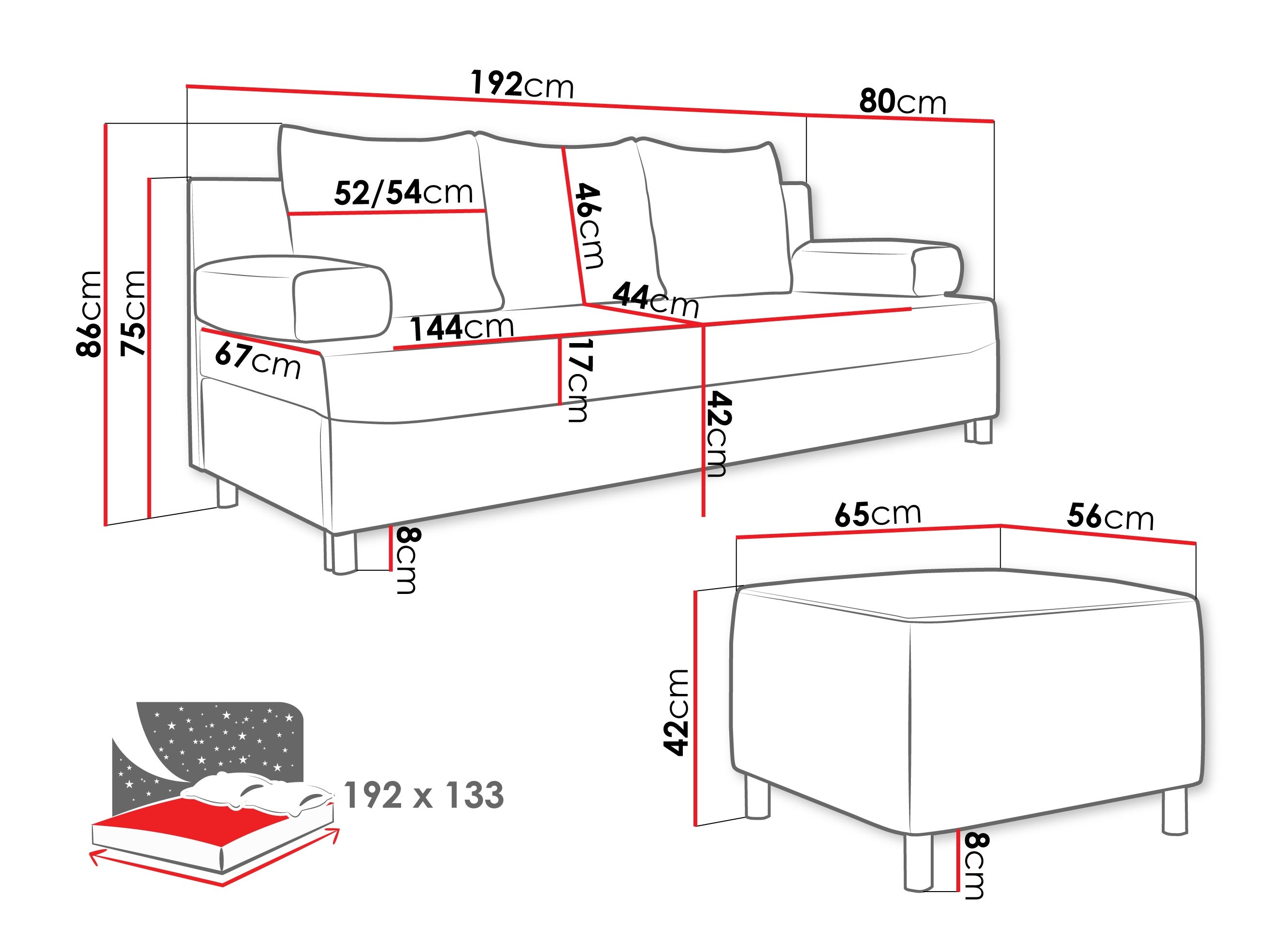 Set mobilier tapițat Comfivo Artes (Lumo 55)