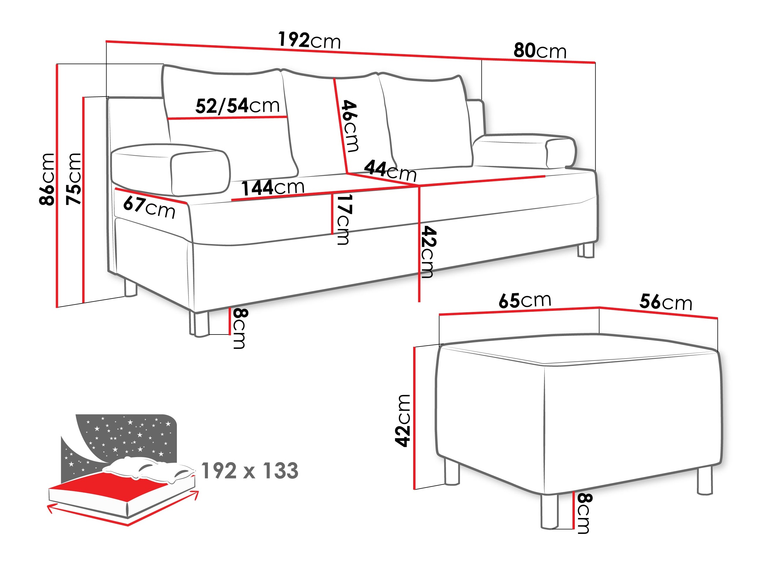 Set mobilier tapițat Comfivo Artes (Margo 227.09)