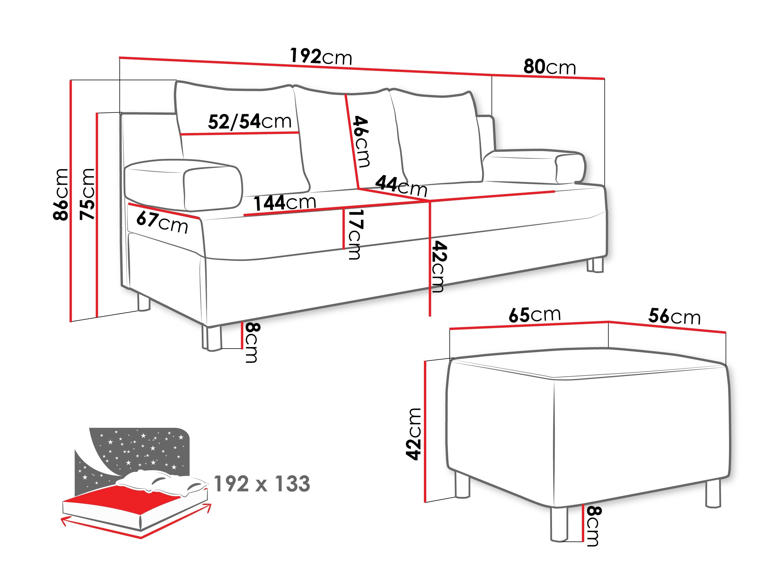 Set mobilier tapițat Comfivo Artes (Wave 09)