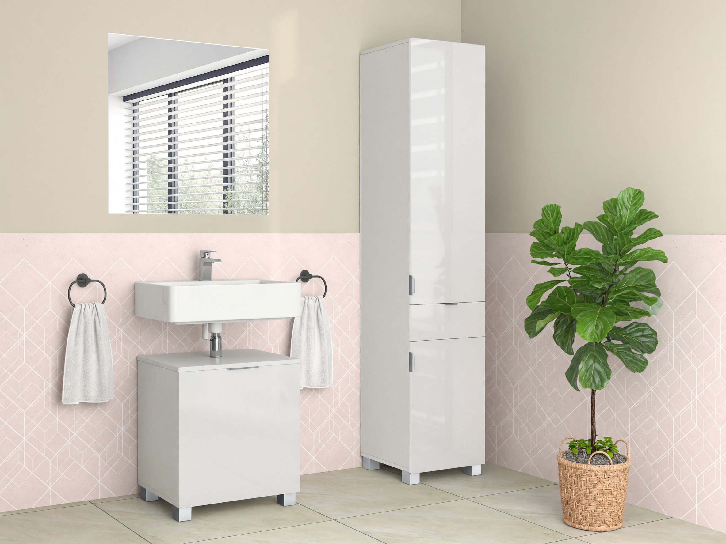 Cabinet de baie neancorat Tivcore 104 (Alb)